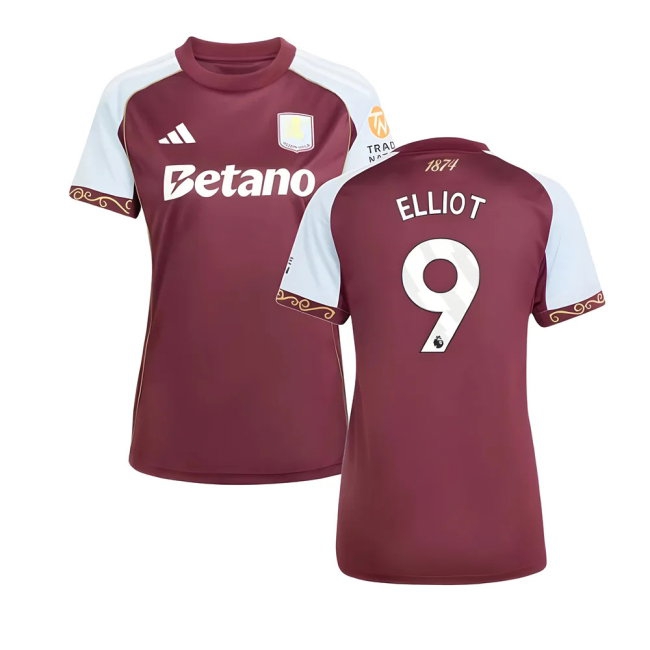 2025-2026 Aston Villa Home Shirt (Womens) (Elliot 9) — Shop Online
