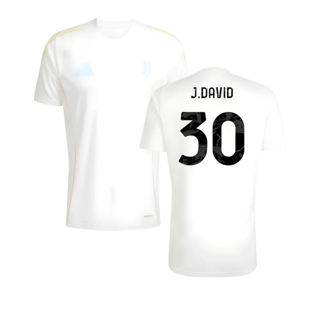 2025-2026 Juventus Training Shirt (White) (J.David 30) — Shop Online