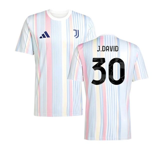 2025-2026 Juventus Pre-Match Shirt (White) (J.David 30) — Buy Online
