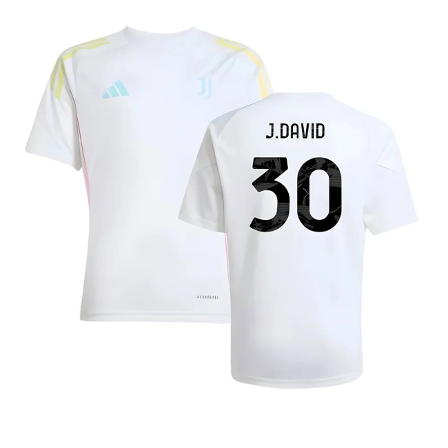 2025-2026 Juventus Training Shirt (White) - Kids (J.David 30) — Shop Now