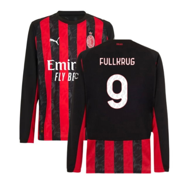 2025-2026 AC Milan Long Sleeve Home Shirt (Fullkrug 9) — Buy Now
