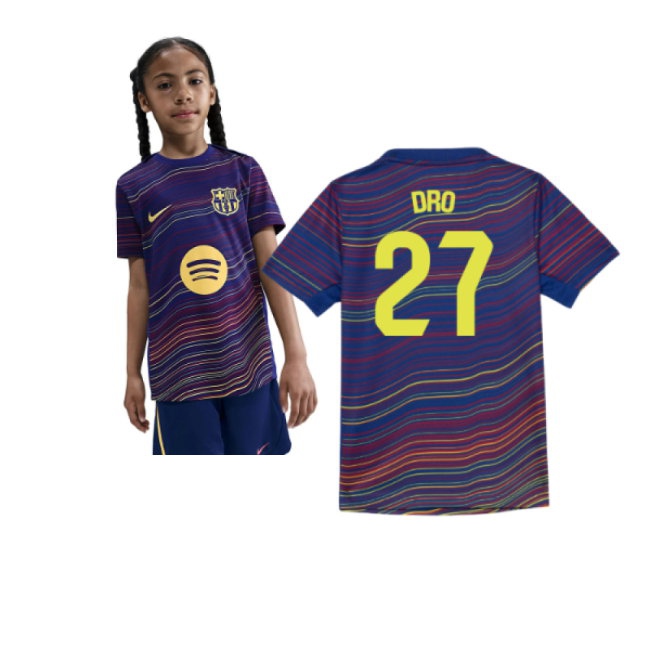 2025-2026 Barcelona Academy Pro Pre Match Shirt (Blue) - Kids (Dro 27) — Shop Online