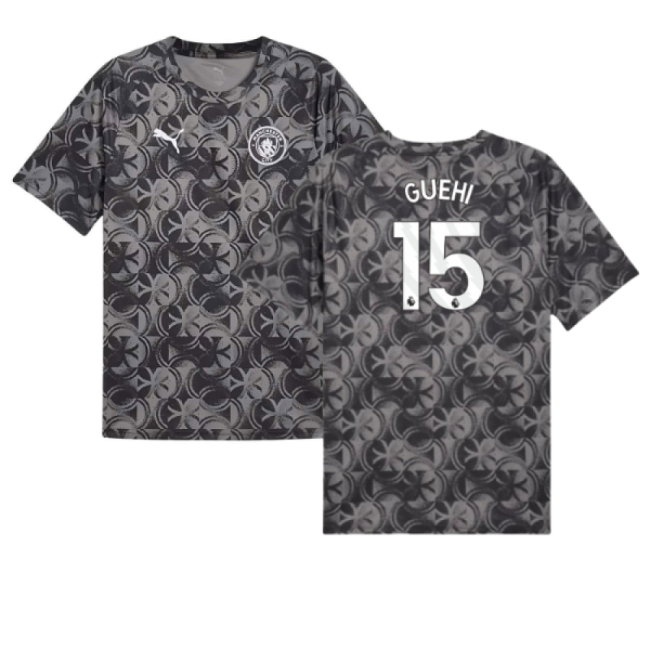 2025-2026 Man City Warm Up Jersey (Black) (Guehi 15) — Shop Online