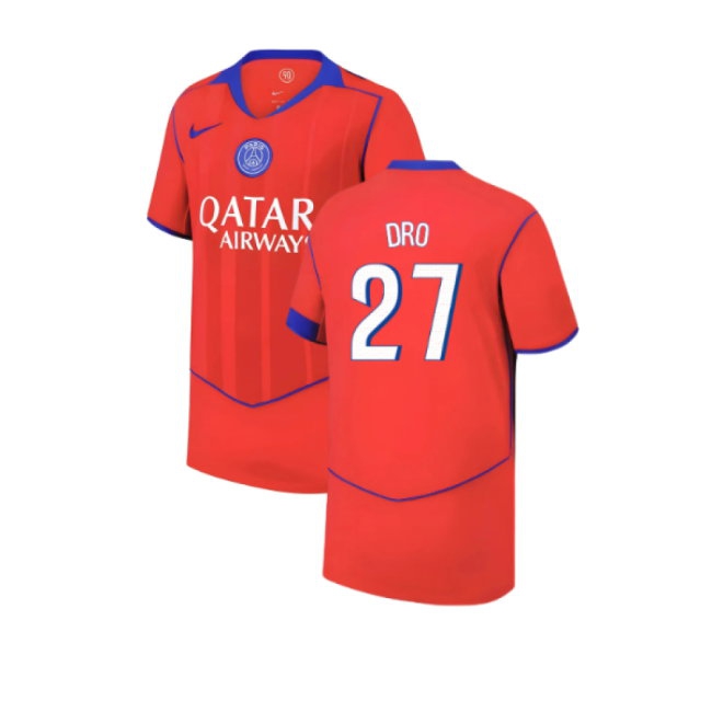 2025-2026 PSG Academy Pro Away Pre Match Shirt (Red) - Kids (Dro 27) — Shop Online