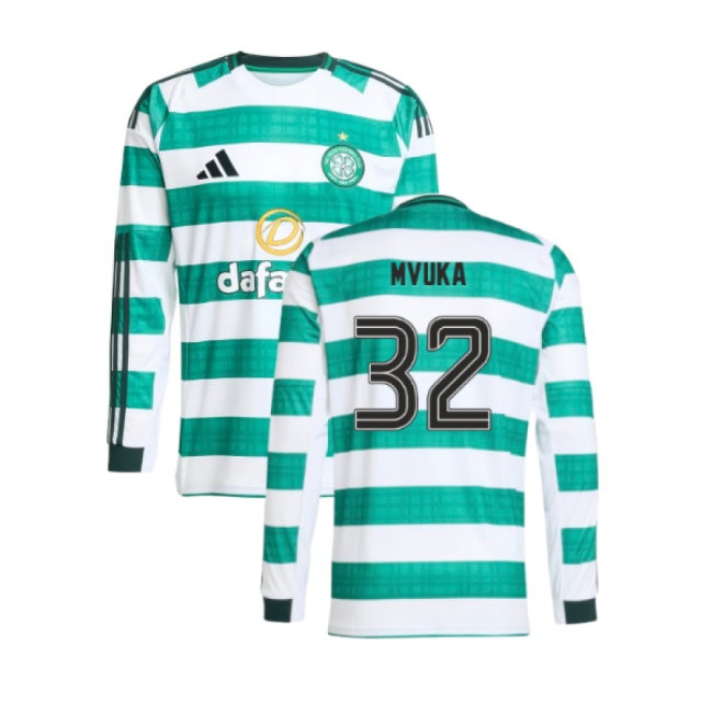 2025-2026 Celtic Long Sleeve Home Shirt (Mvuka 32) — Buy Online