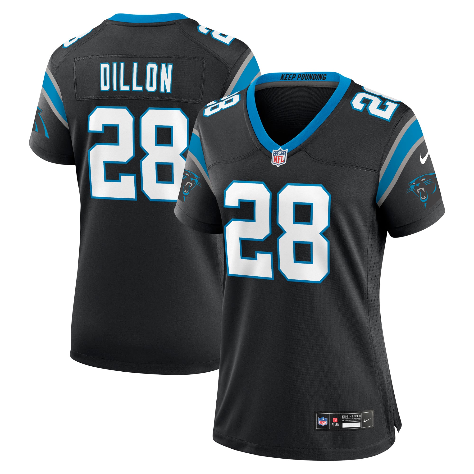 Women's Carolina Panthers AJ Dillon Black Team Game Jersey