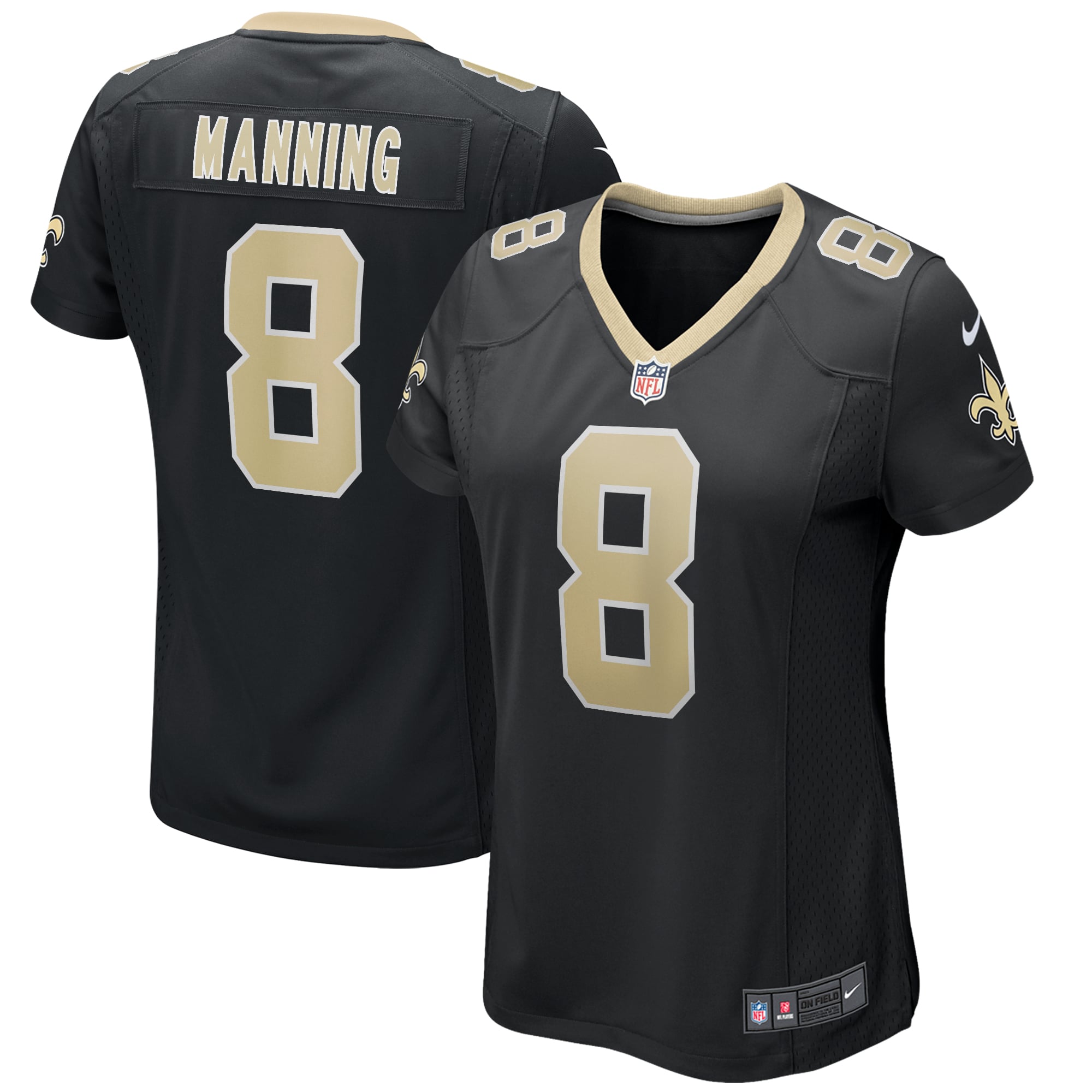 Women's New Orleans Saints Archie Manning Black Game Retired Player Jersey