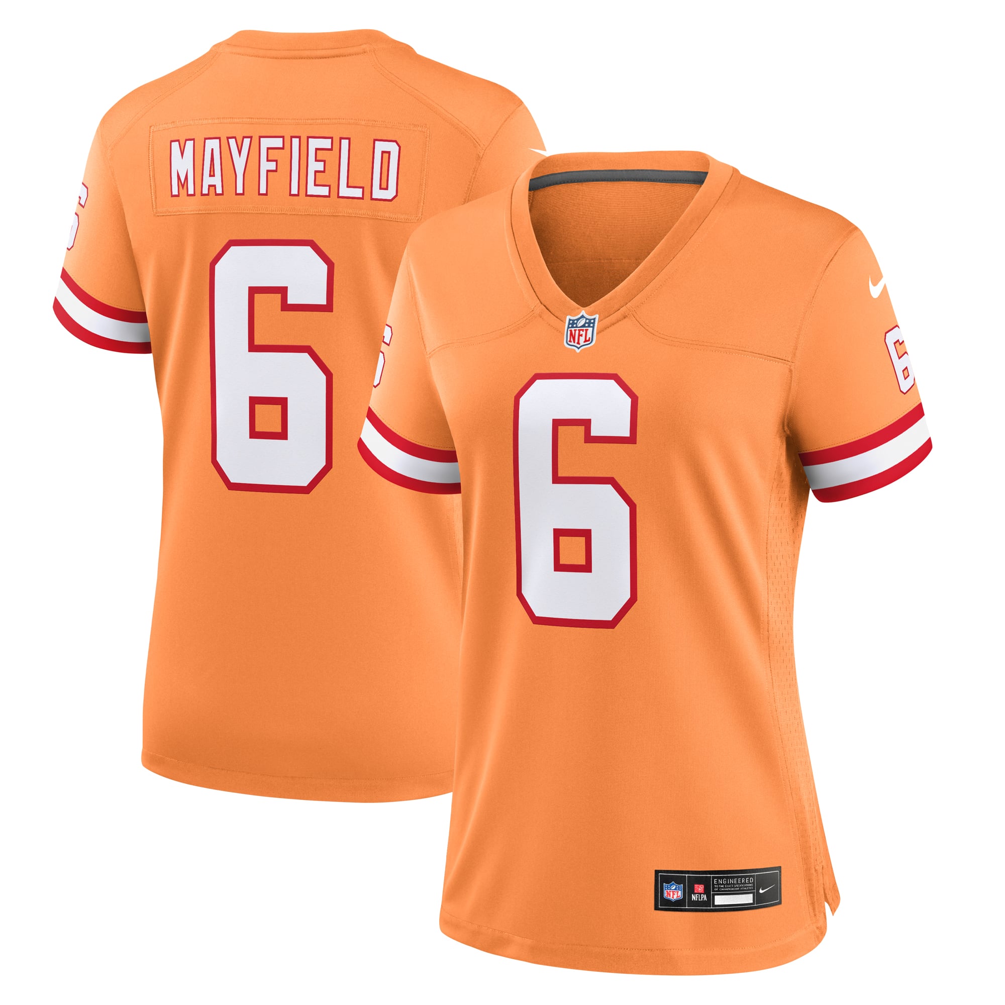 Women's Tampa Bay Buccaneers Baker Mayfield Orange Throwback Game Jersey