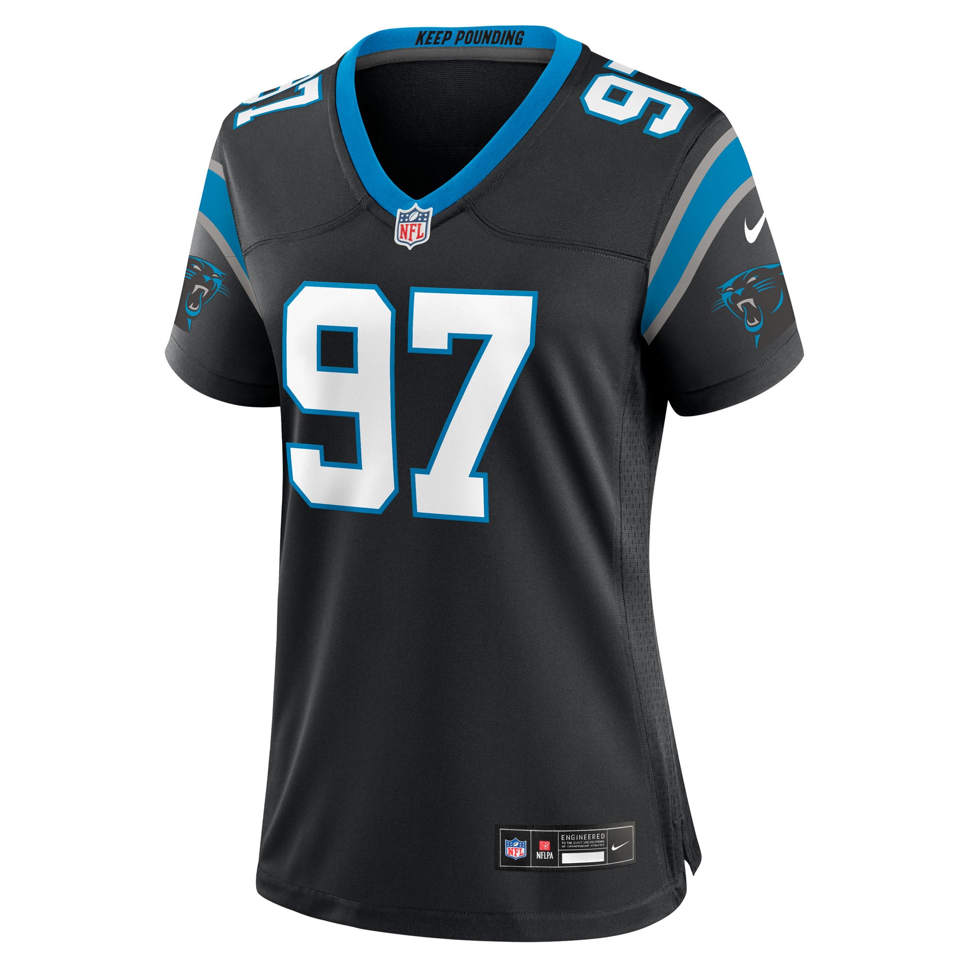 Women's Carolina Panthers Bobby Brown III Black Team Game Jersey
