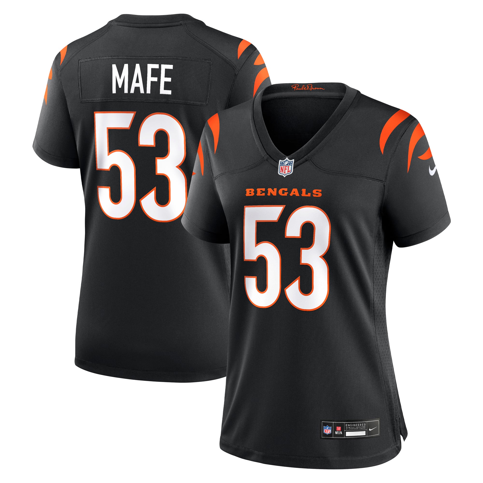 Women's Cincinnati Bengals Boye Mafe Black Team Game Jersey
