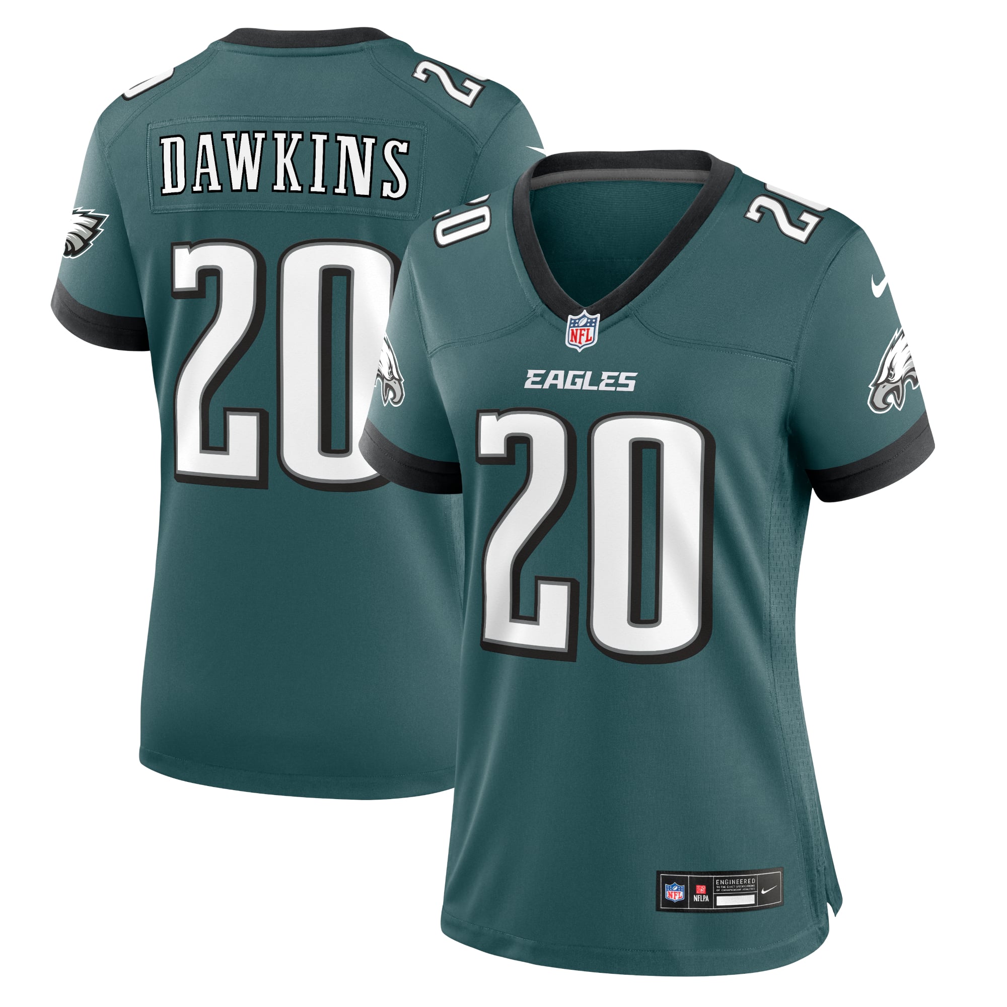 Women's Philadelphia Eagles Brian Dawkins Midnight Green Retired Player Game Jersey