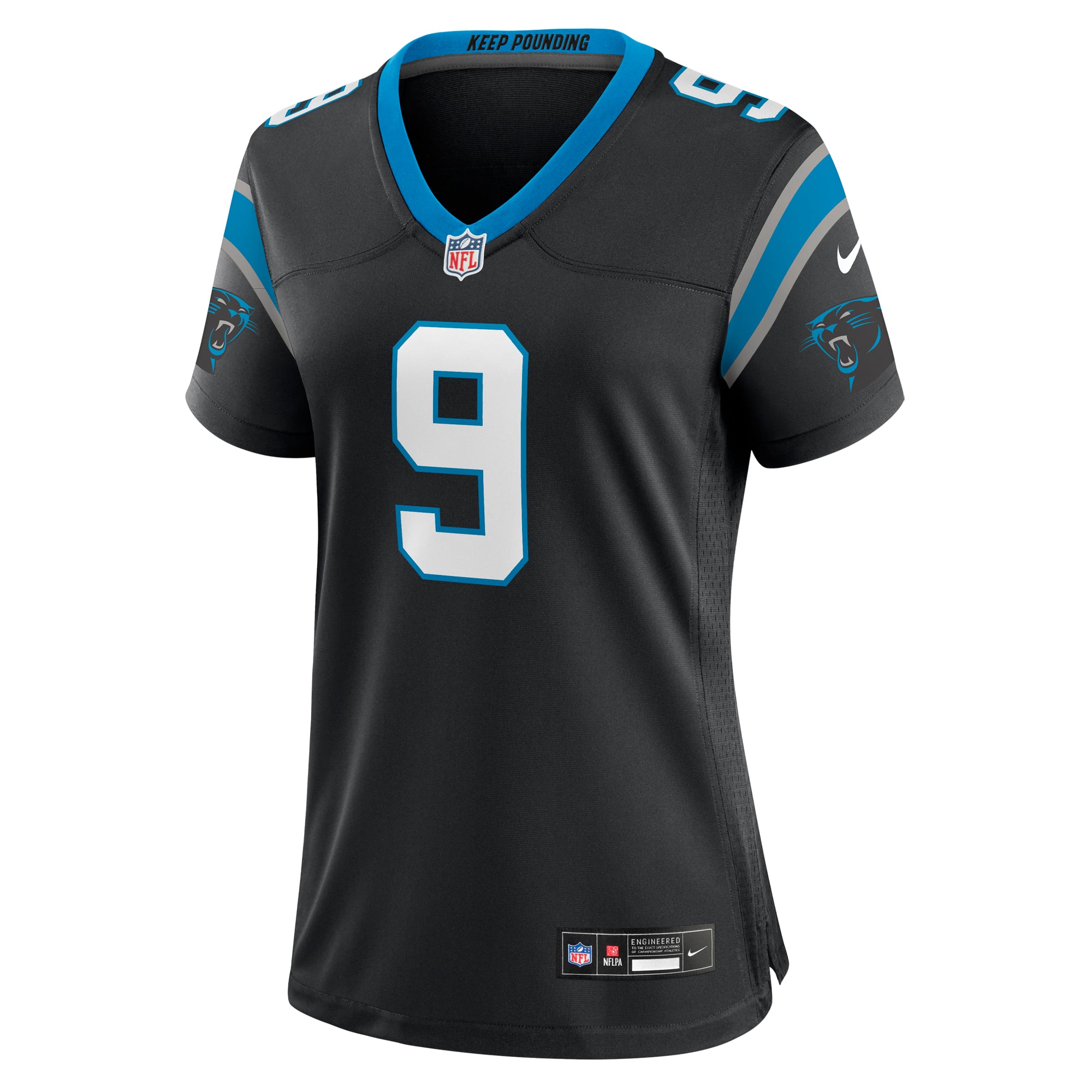 Women's Carolina Panthers Bryce Young Black Team Game Jersey