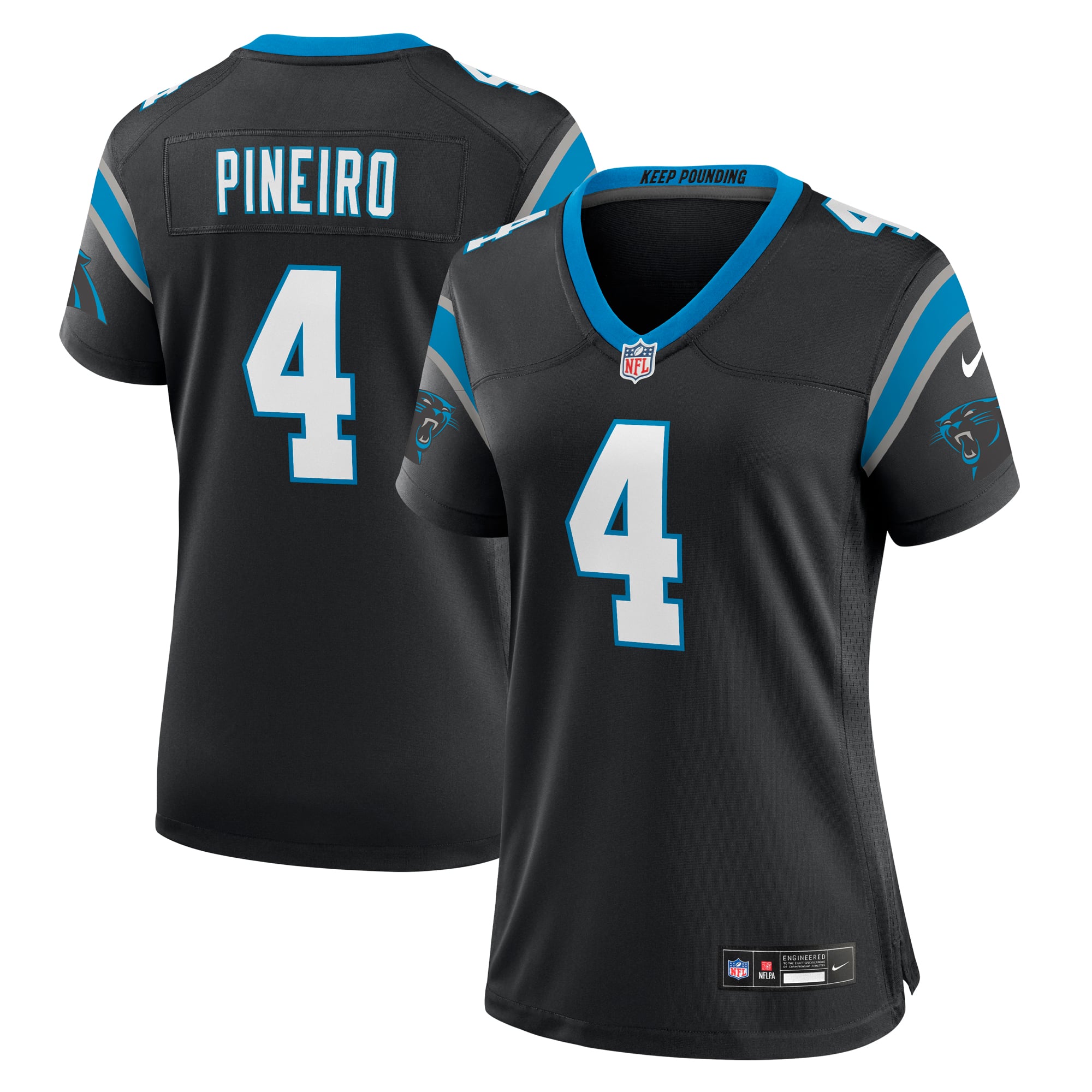 Women's Carolina Panthers Eddy Pineiro Black Team Game Jersey