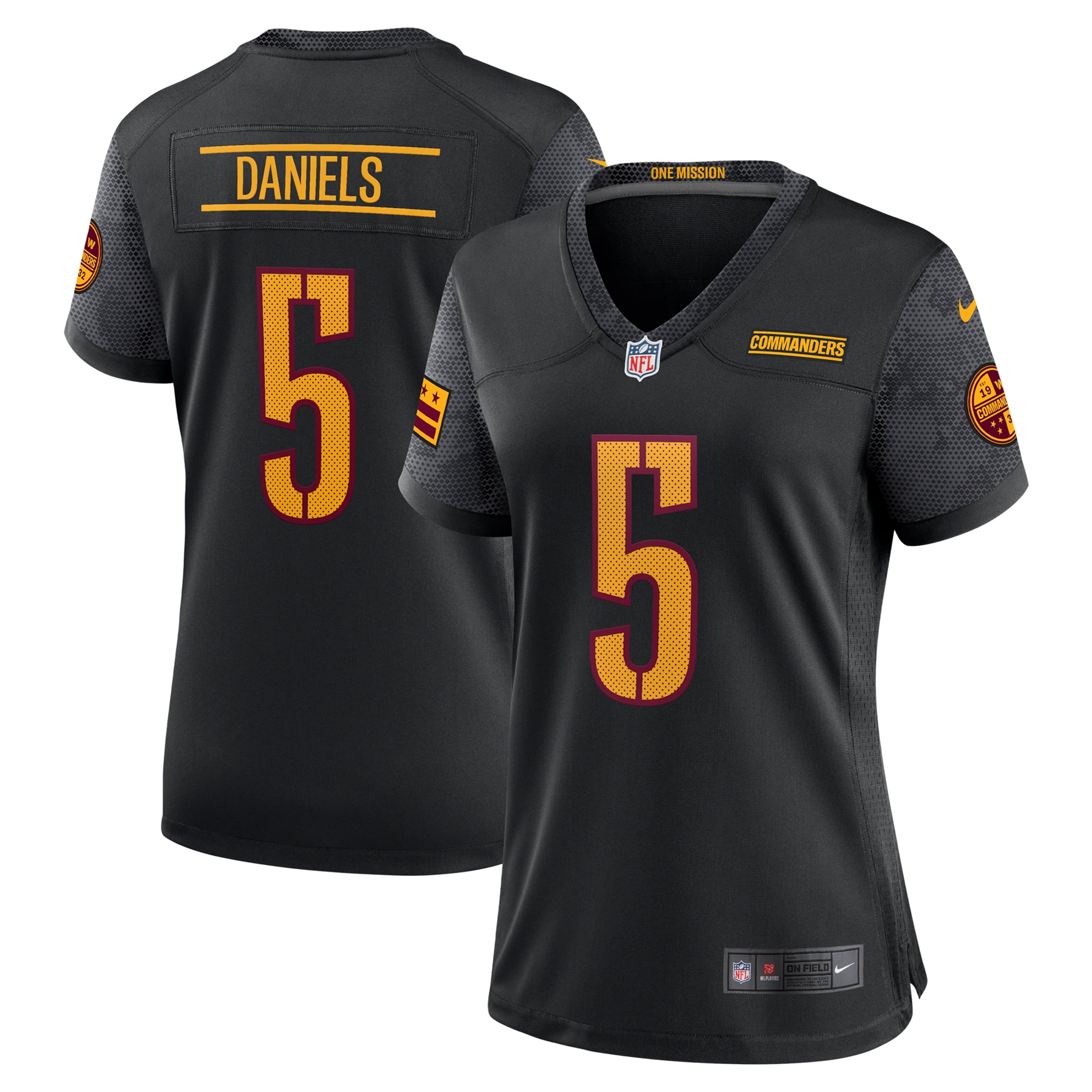 Women's Washington Commanders Jayden Daniels Black Alternate Game Player Jersey