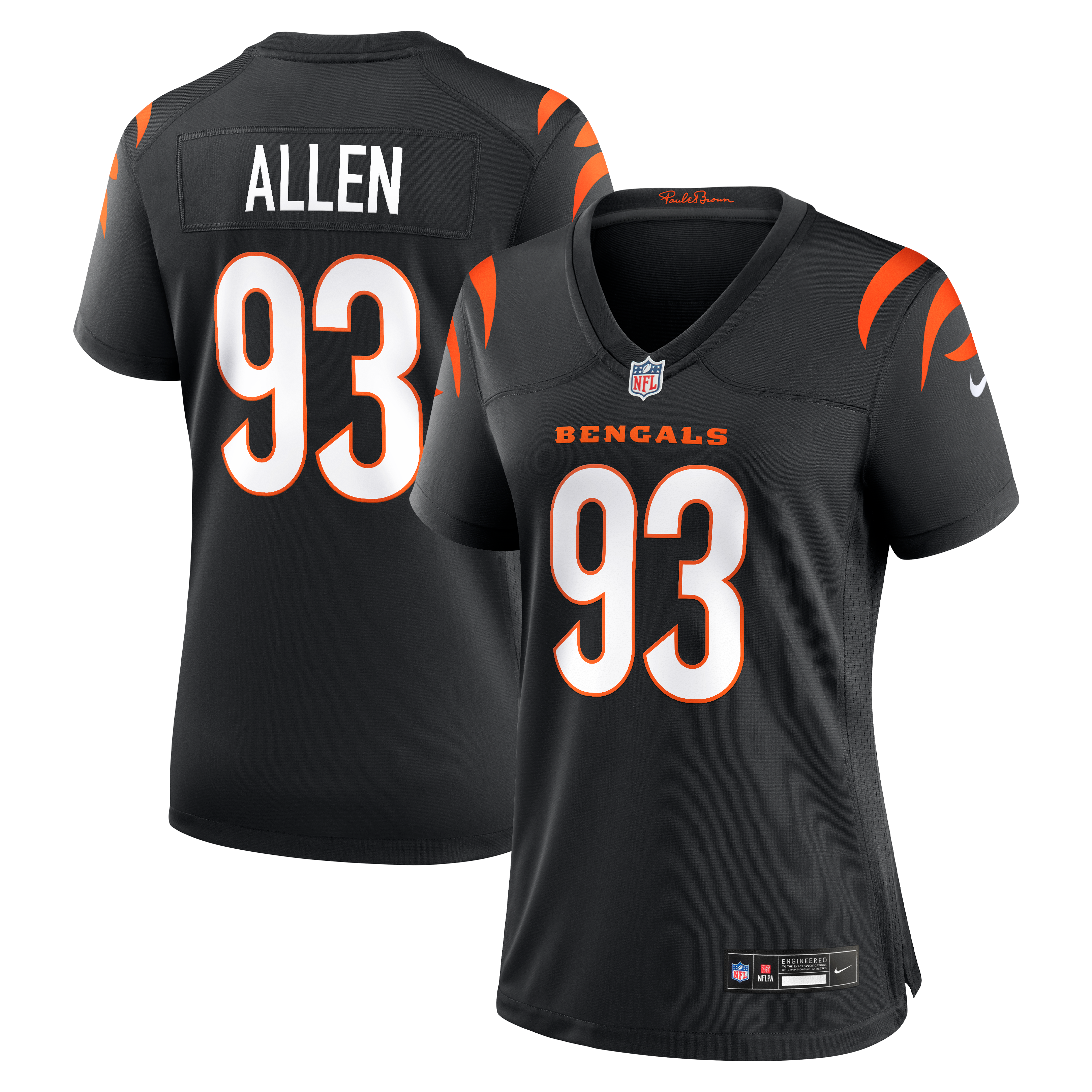Women's Cincinnati Bengals Jonathan Allen Black Team Game Jersey