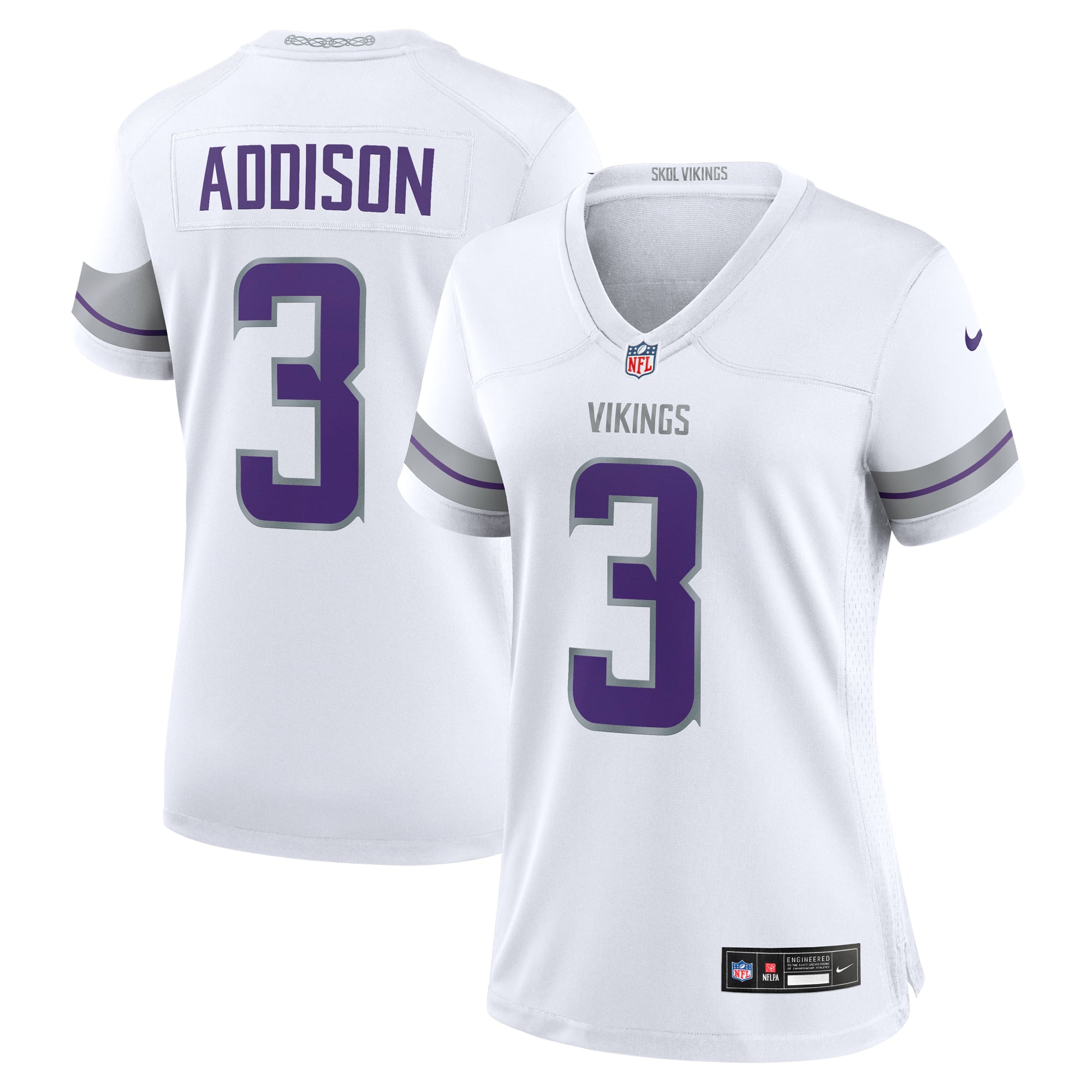 Women's Minnesota Vikings Jordan Addison White Alternate Game Player Jersey