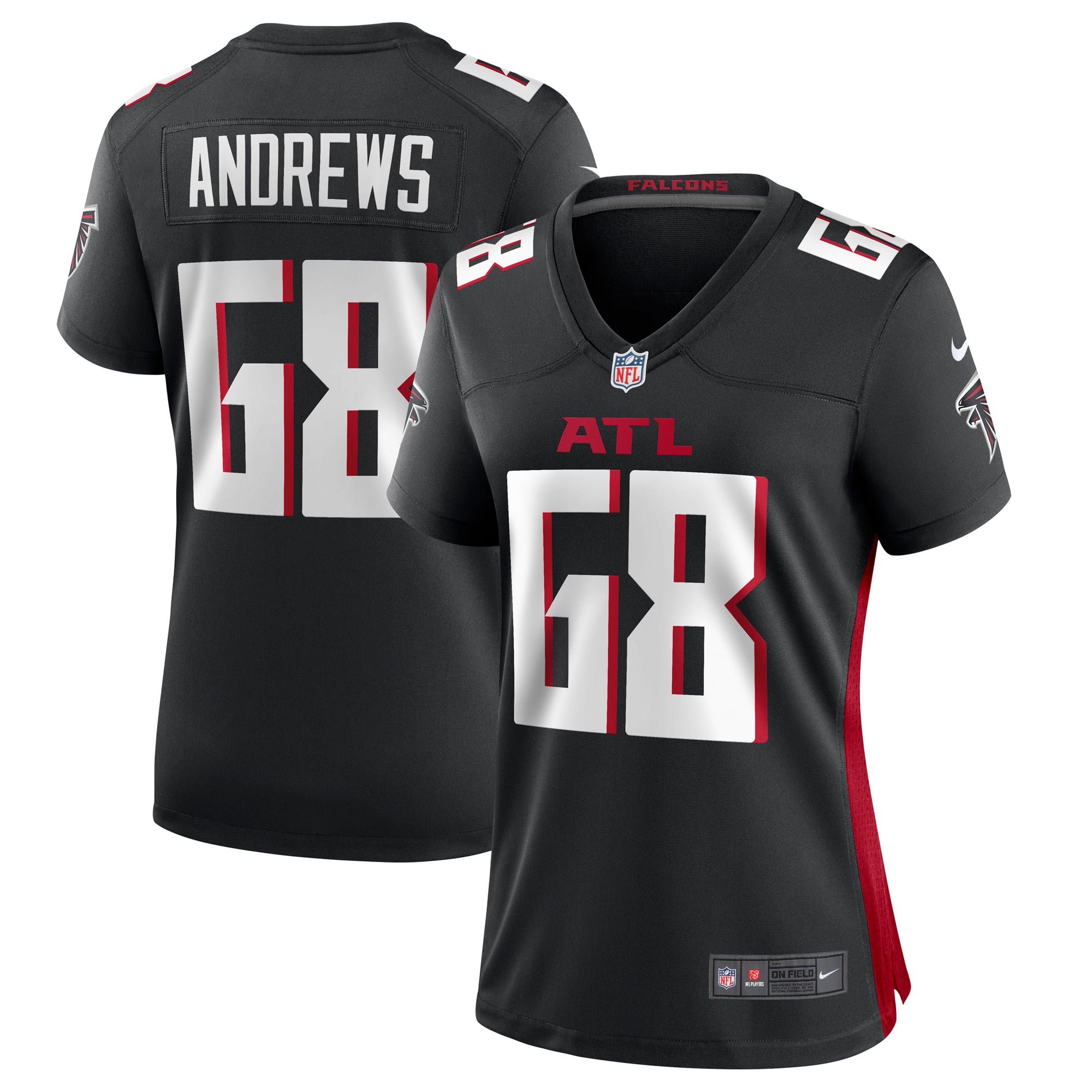 Women's Atlanta Falcons Josh Andrews Black Game Player Jersey