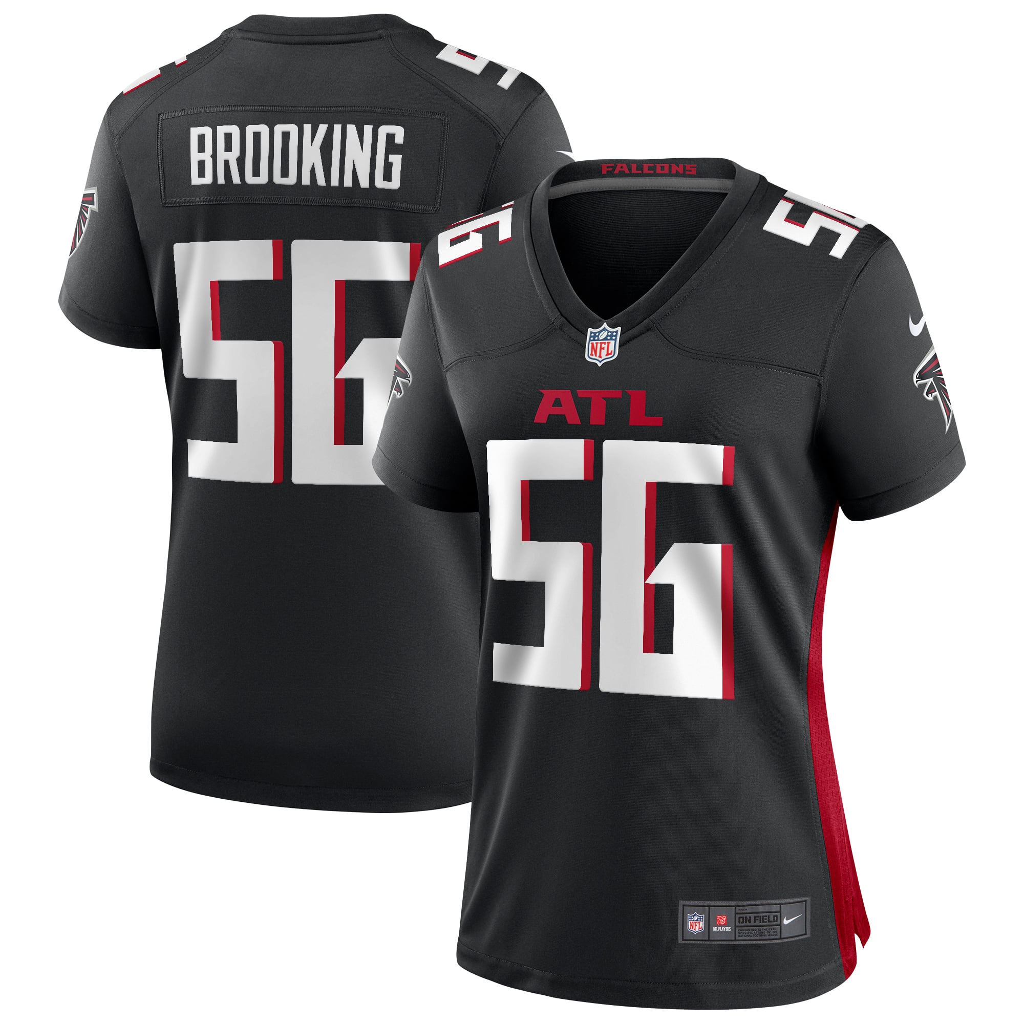 Women's Atlanta Falcons Keith Brooking Black Game Retired Player Jersey