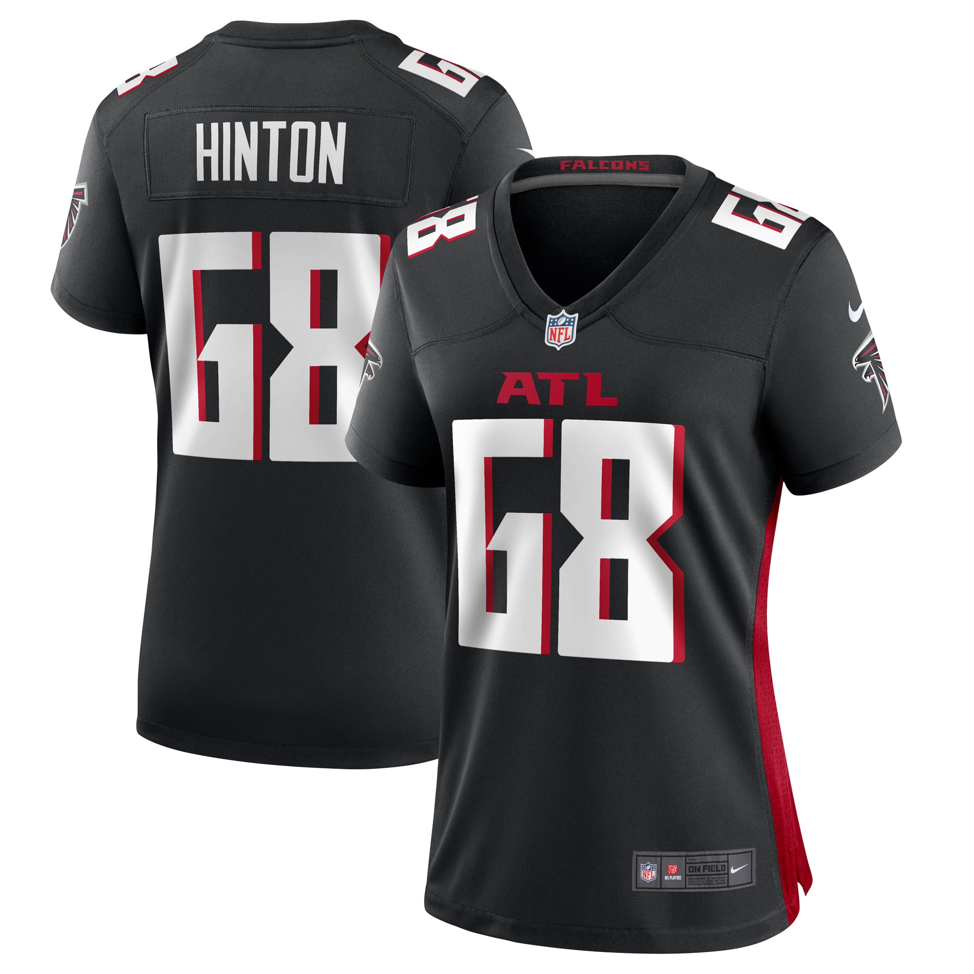 Women's Atlanta Falcons Kyle Hinton Black Team Game Jersey