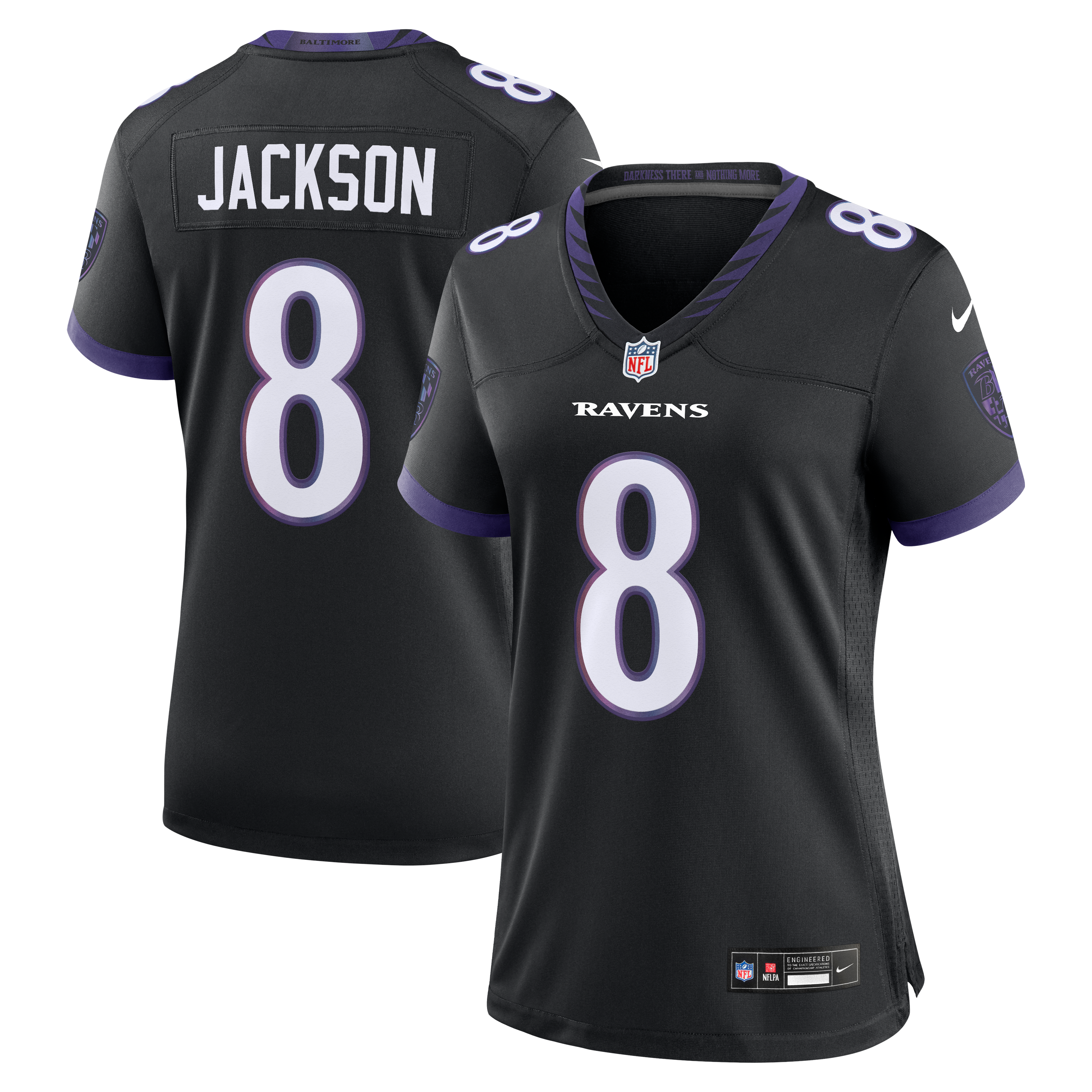 Women's Baltimore Ravens Lamar Jackson Black Alternate Game Jersey