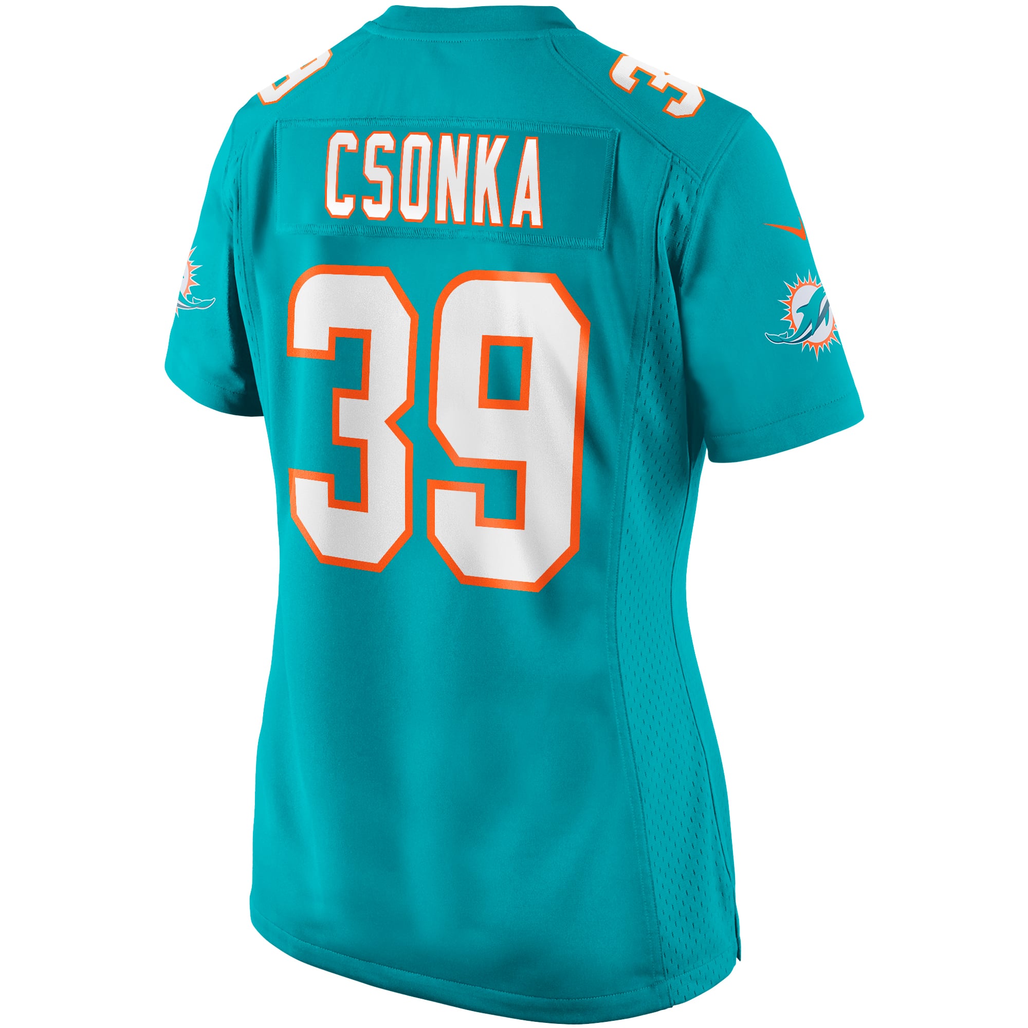 Women's Miami Dolphins Larry Csonka Aqua Game Retired Player Jersey