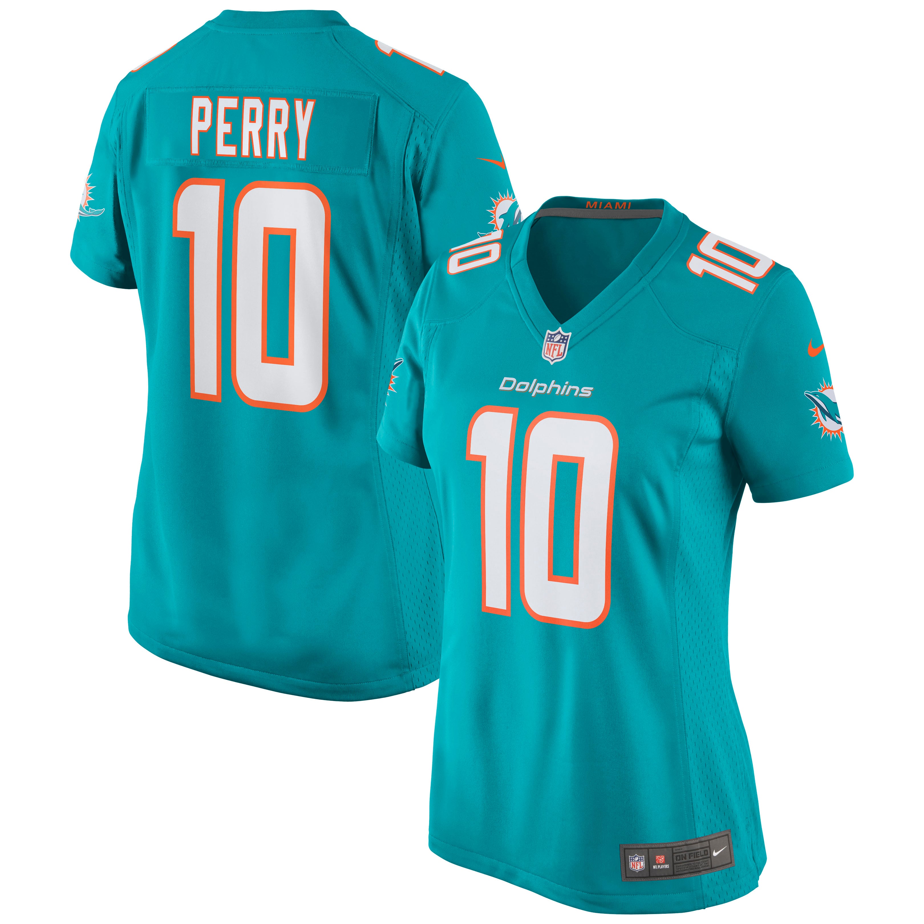 Women's Miami Dolphins Malcolm Perry Aqua Game Jersey
