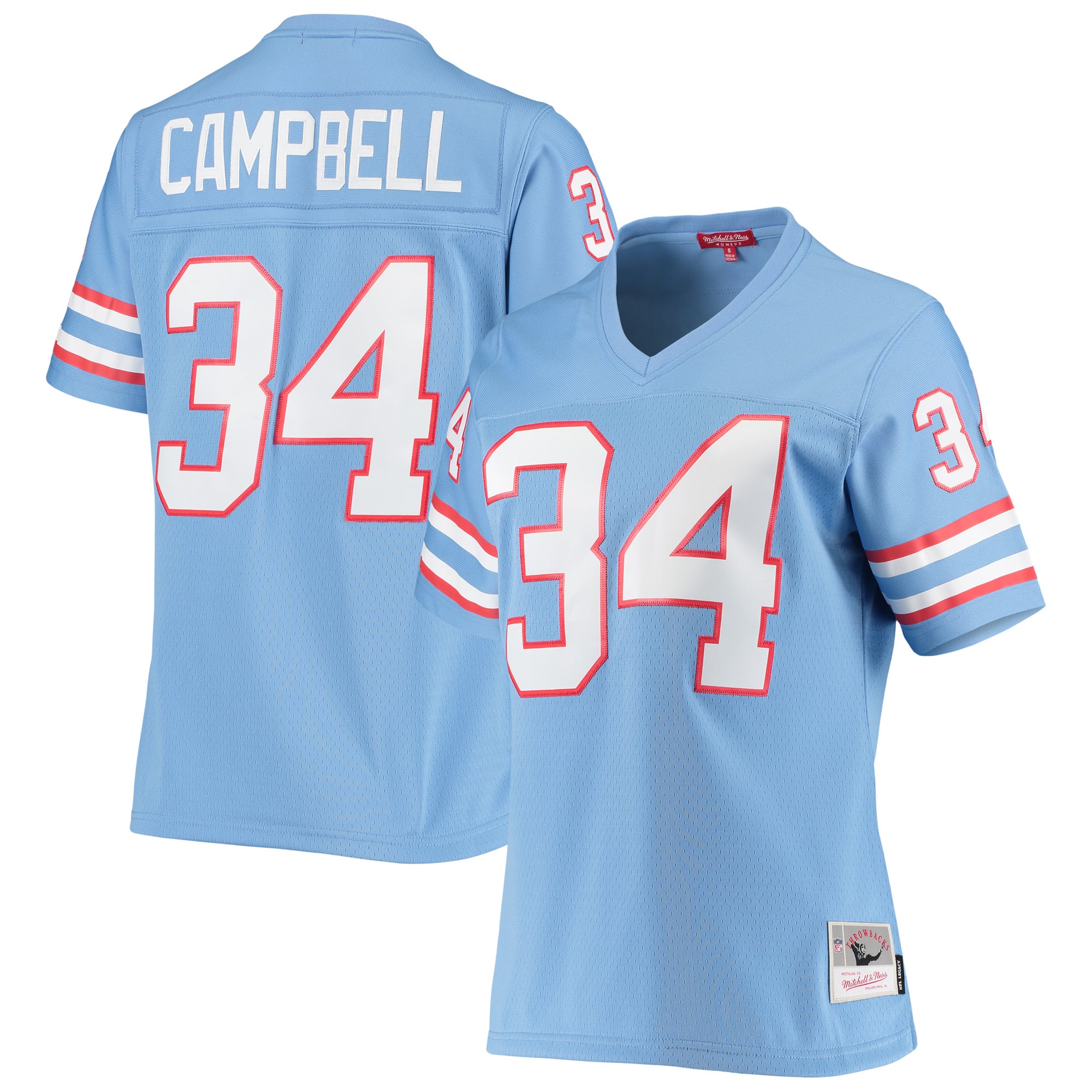 Women's Houston Oilers Earl Campbell Light Blue 1980 Legacy Replica Jersey