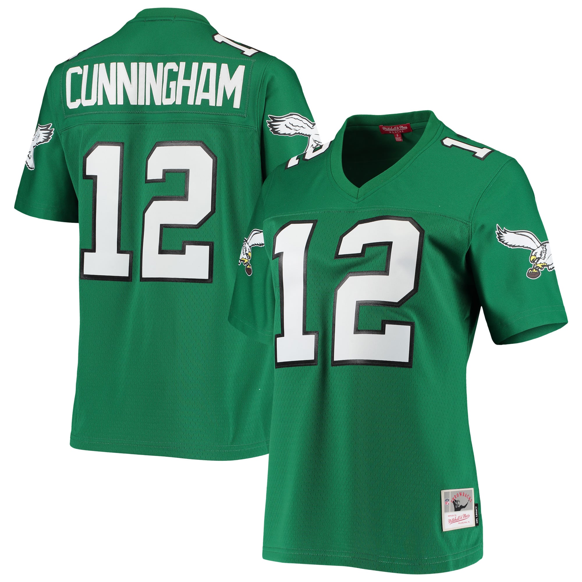 Women's Philadelphia Eagles Randall Cunningham Kelly Green 1990 Legacy Replica Jersey