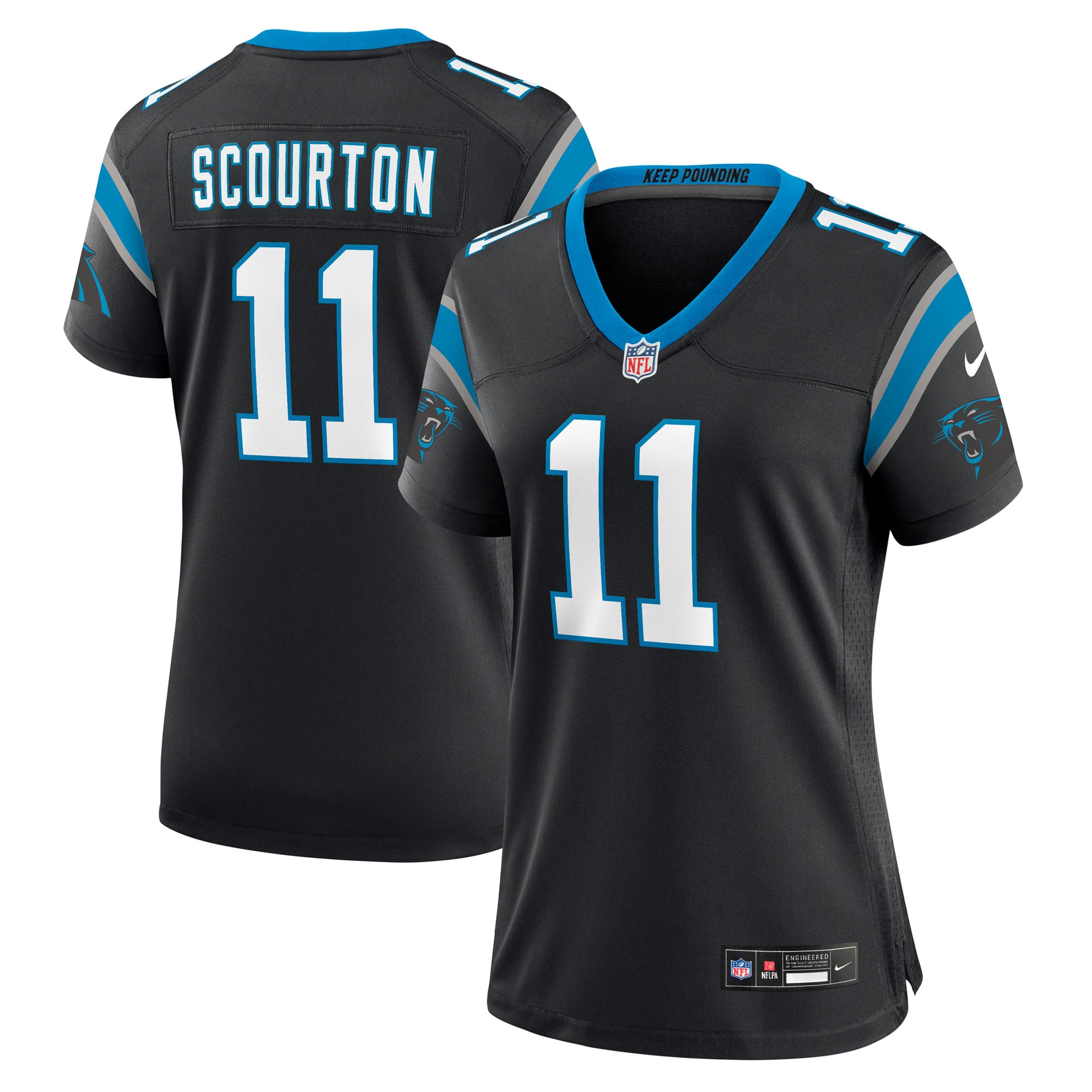 Women's Carolina Panthers Nic Scourton Black Team Game Jersey