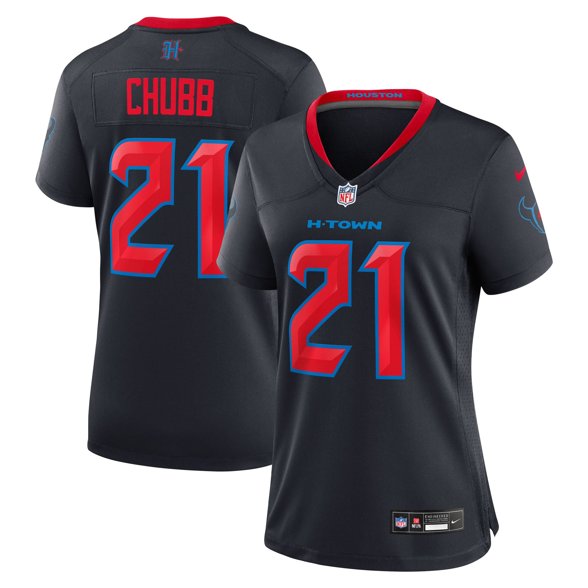 Women's Houston Texans Nick Chubb Navy Game Jersey