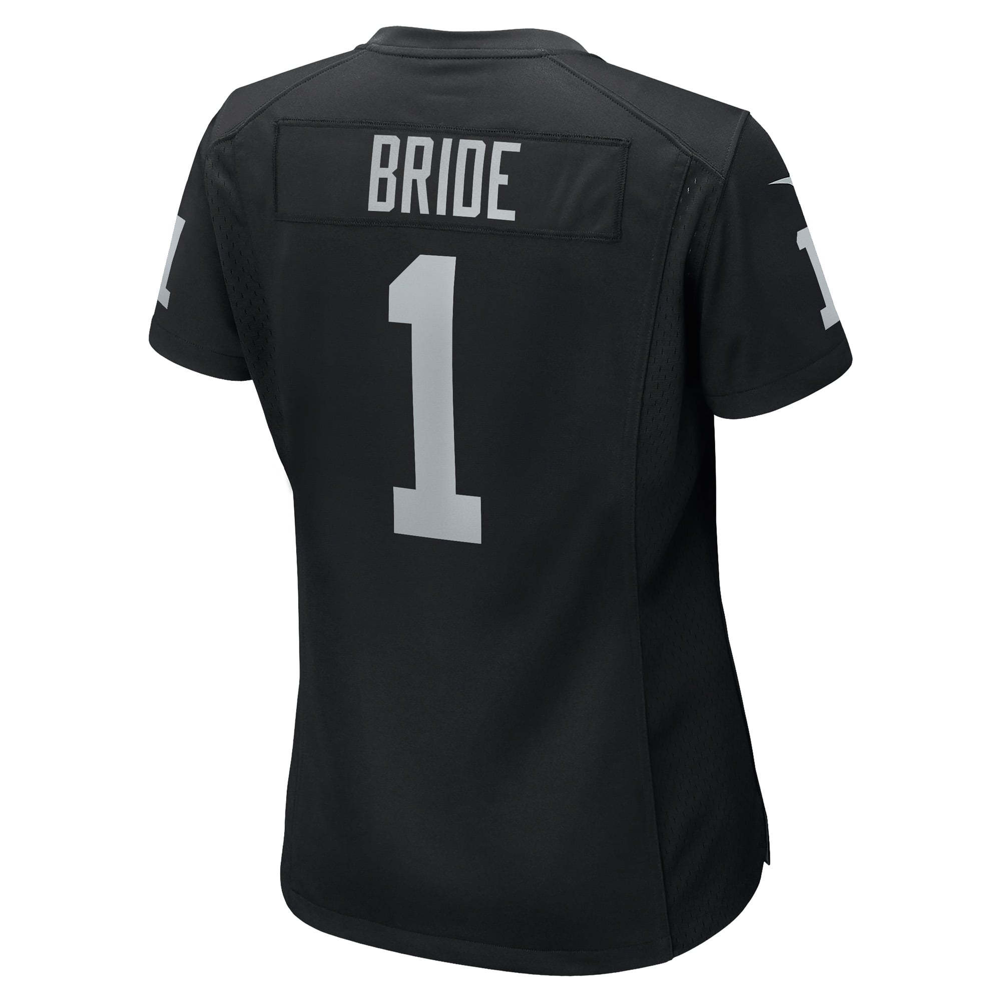 Women's Las Vegas Raiders Number 1 Bride Black Game Jersey
