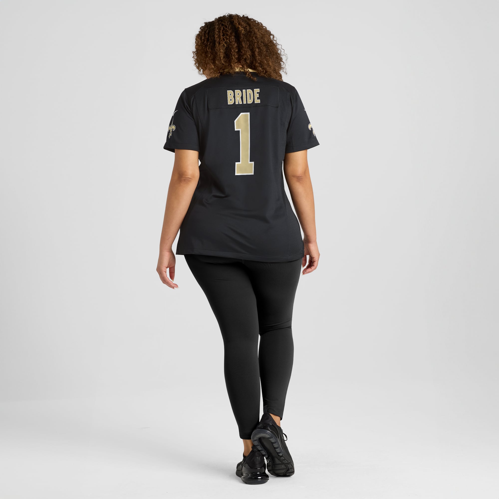 Women's New Orleans Saints Number 1 Bride Black Game Jersey