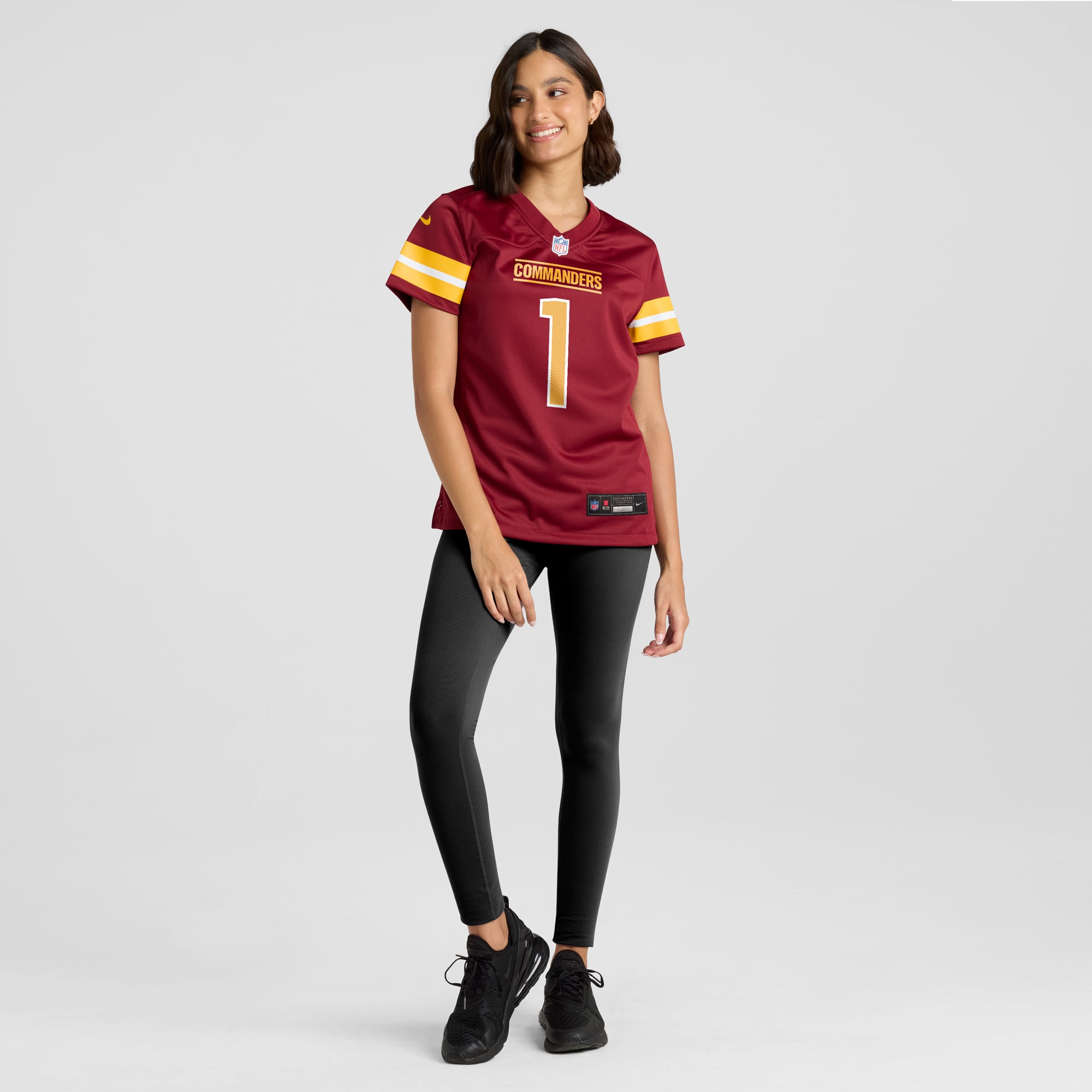 Women's Washington Commanders Number 1 Bride Burgundy Game Jersey