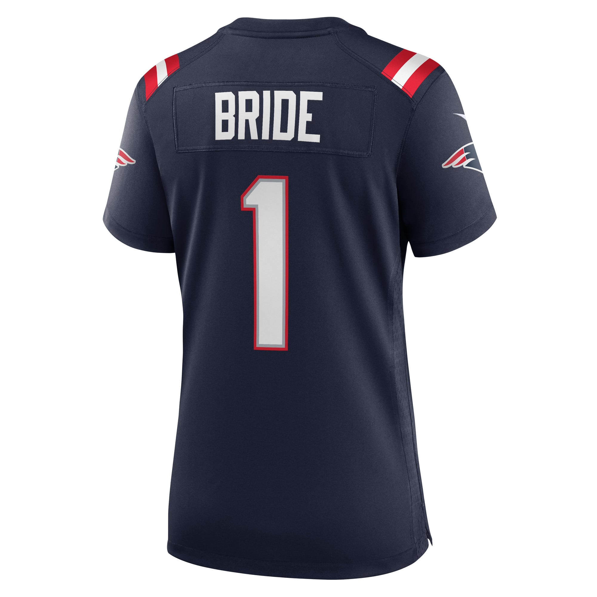 Women's New England Patriots Number 1 Bride Navy Game Jersey