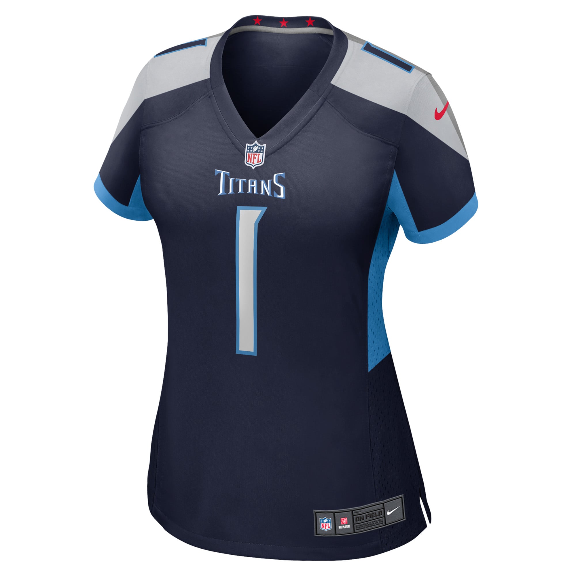 Women's Tennessee Titans Number 1 Bride Navy Game Jersey