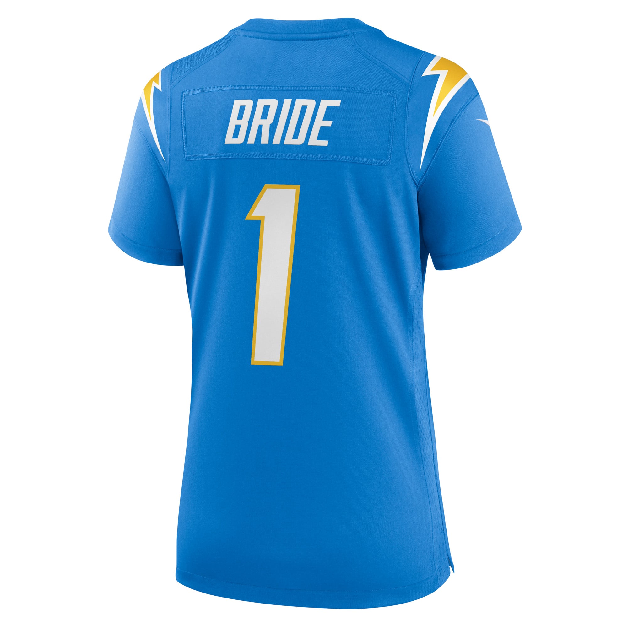 Women's Los Angeles Chargers Number 1 Bride Powder Blue Game Jersey