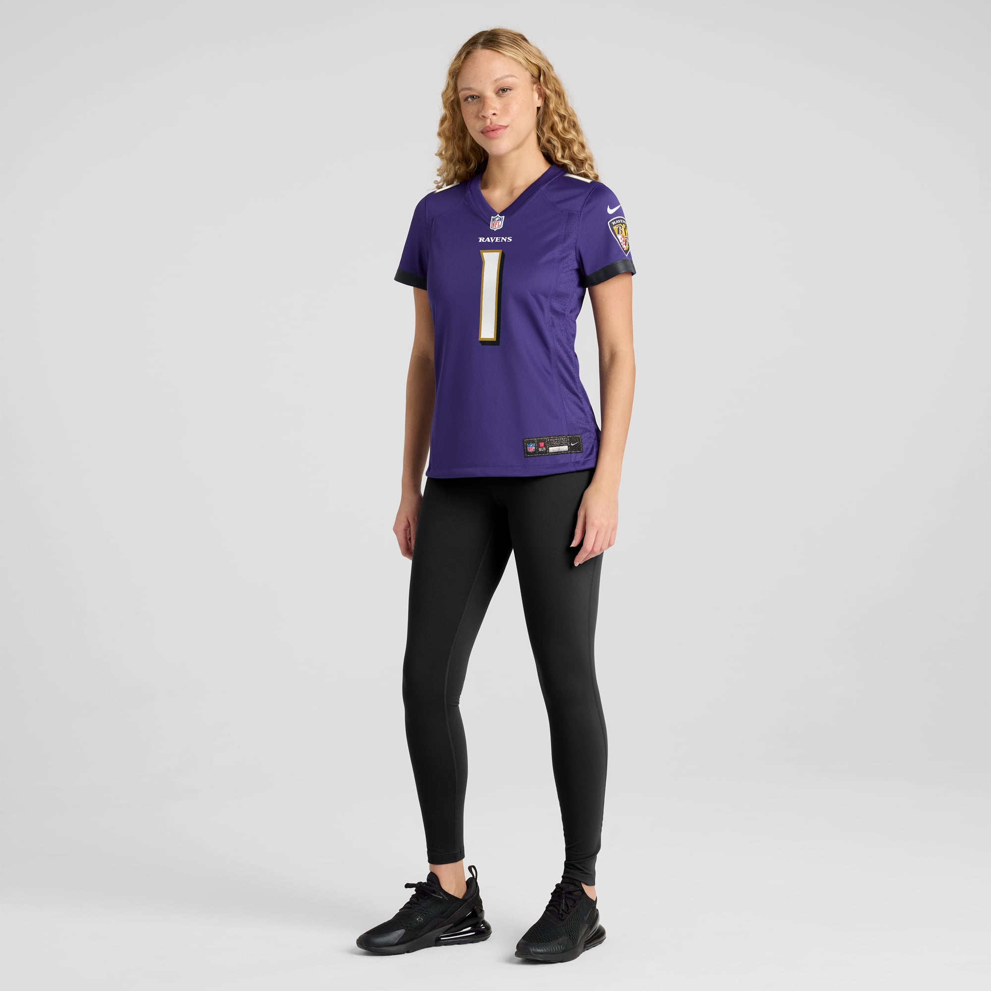 Women's Baltimore Ravens Number 1 Bride Purple Game Jersey