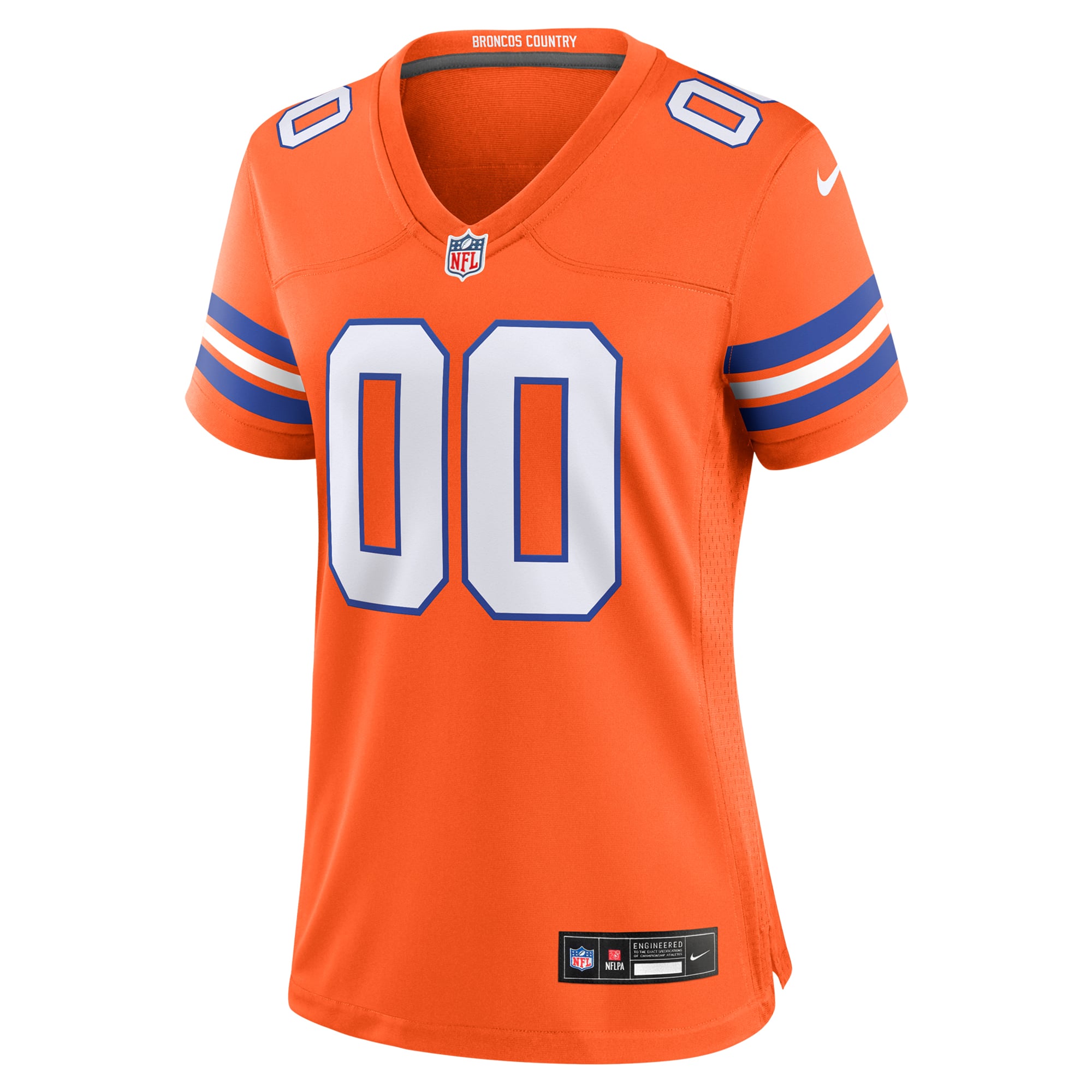 Women's Denver Broncos Orange Mile High Collection 1977 Throwback Custom Game Jersey