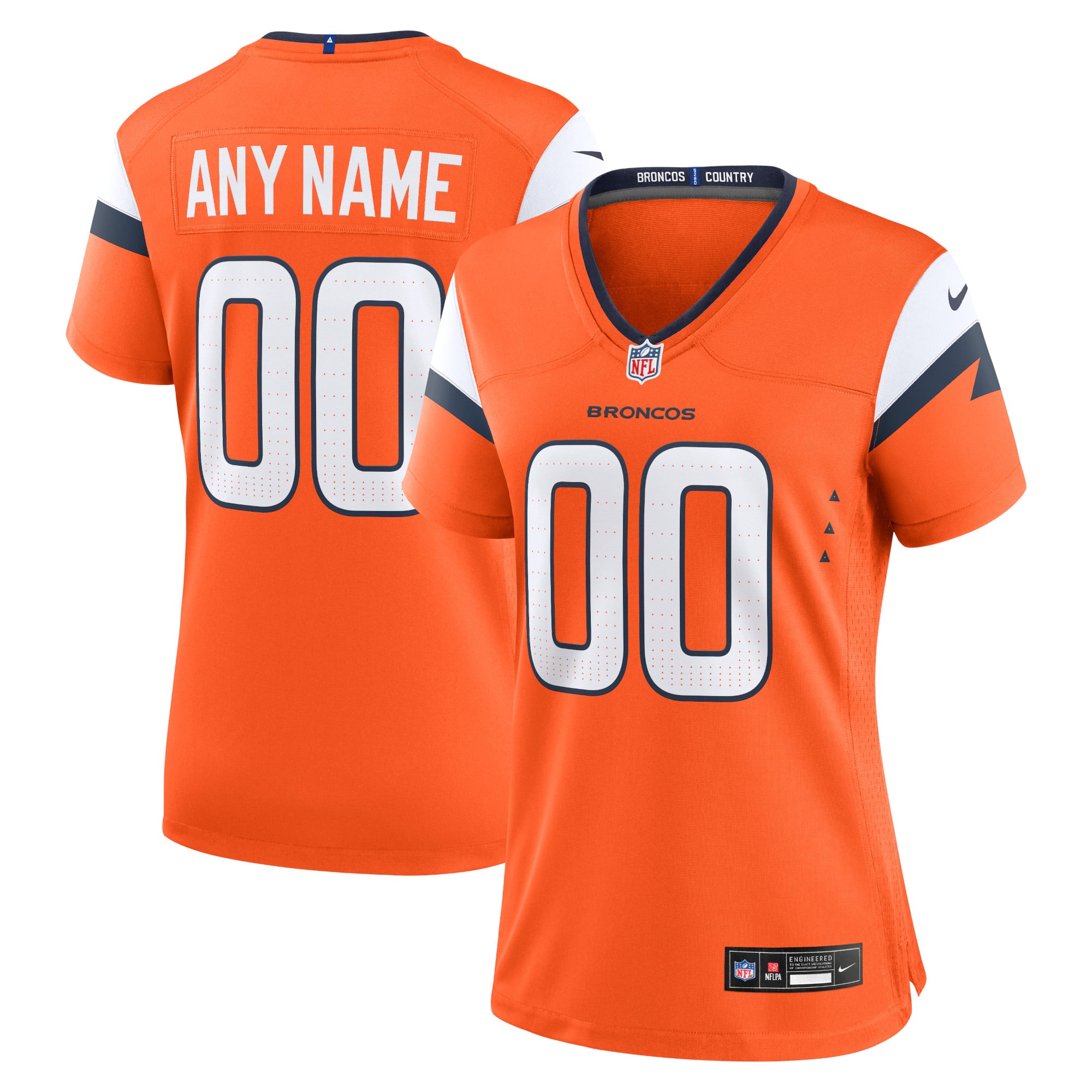 Women's Denver Broncos Orange Team Custom Game Jersey