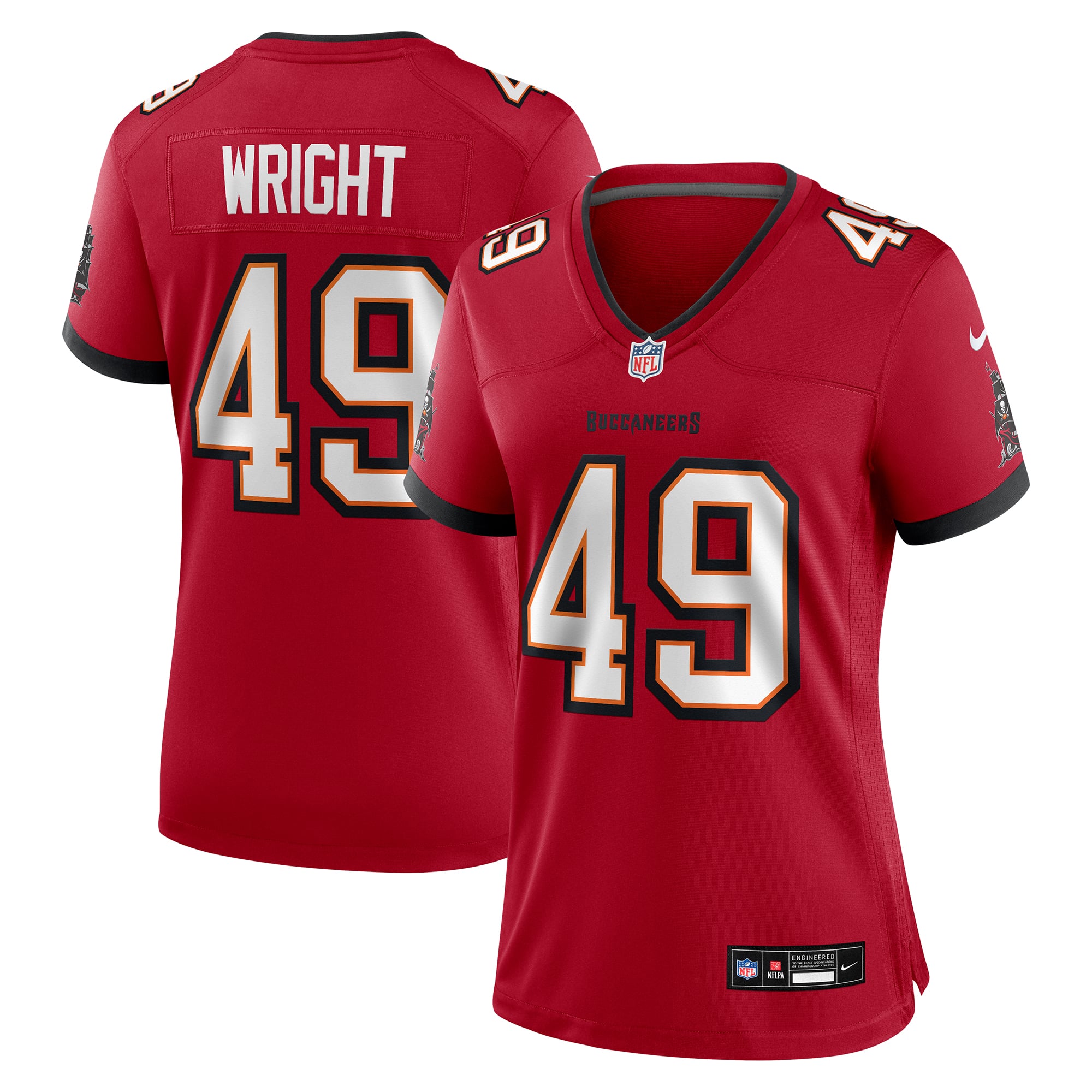 Women's Tampa Bay Buccaneers Owen Wright Red Team Game Jersey