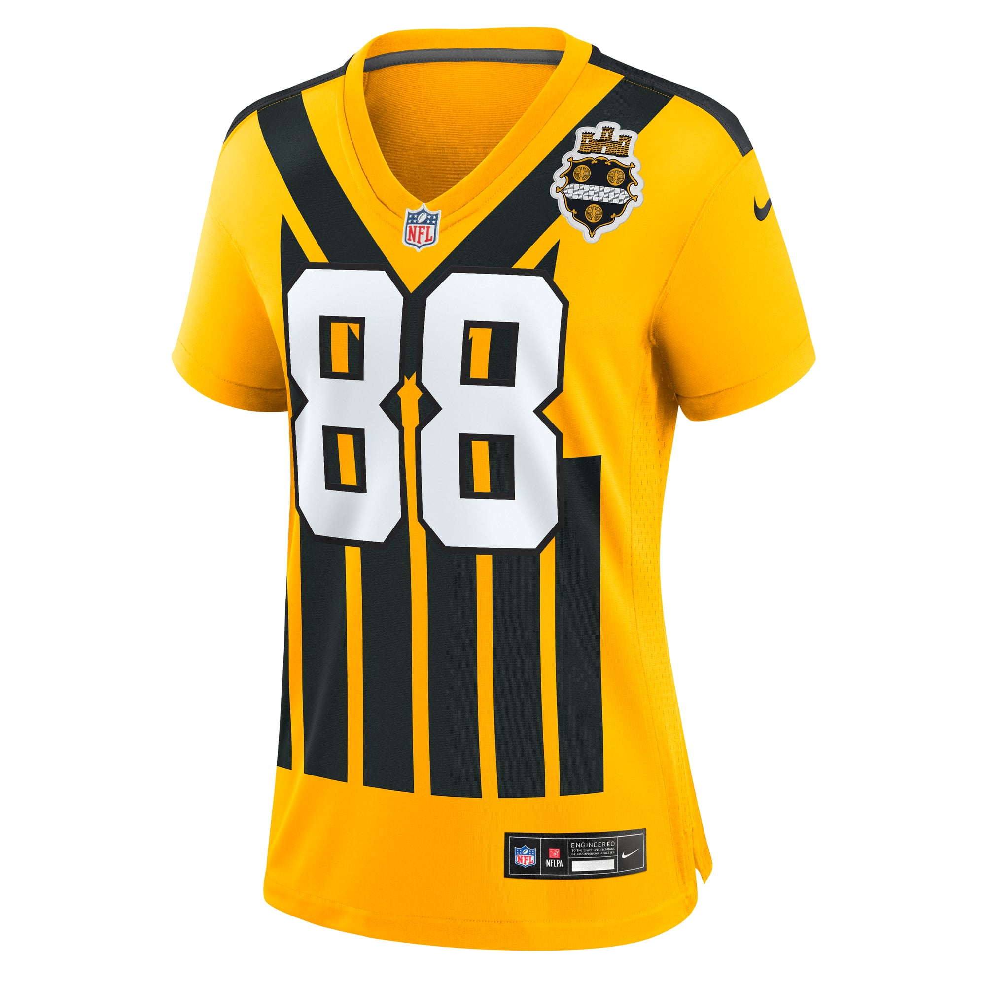 Women's Pittsburgh Steelers Pat Freiermuth Gold Alternate 1933 Throwback Game Jersey