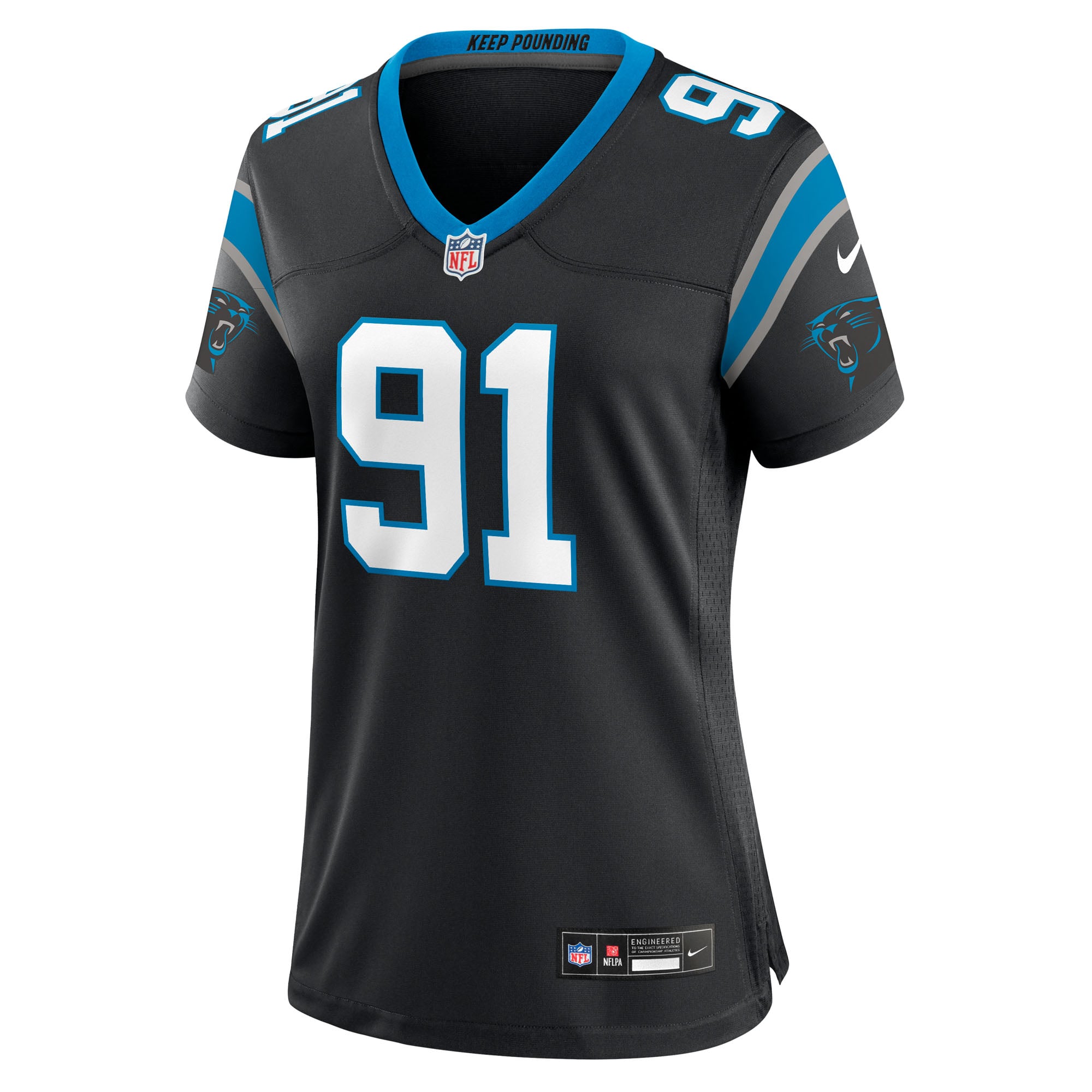Women's Carolina Panthers Patrick Jones II Black Team Game Jersey