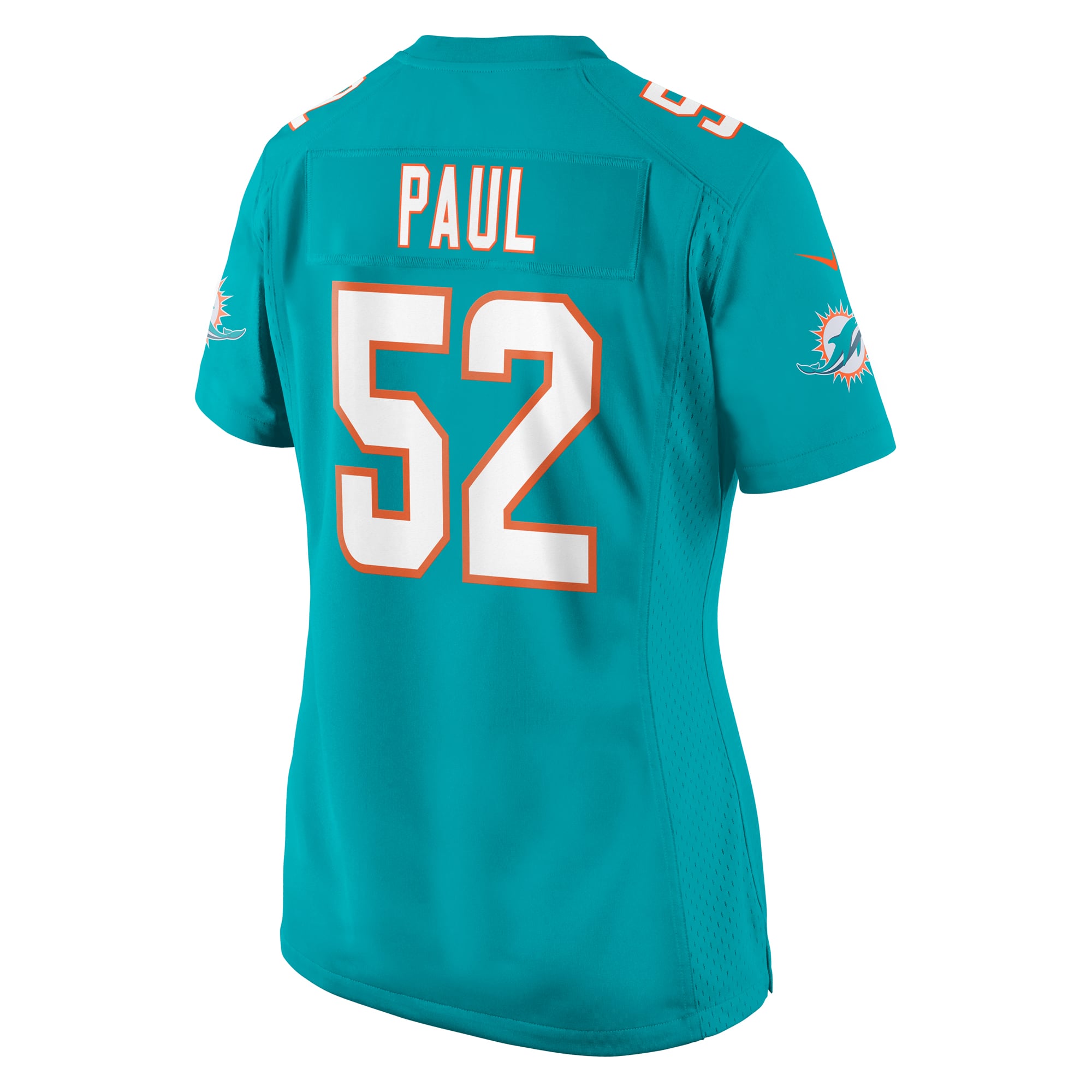 Women's Miami Dolphins Patrick Paul Aqua Game Jersey