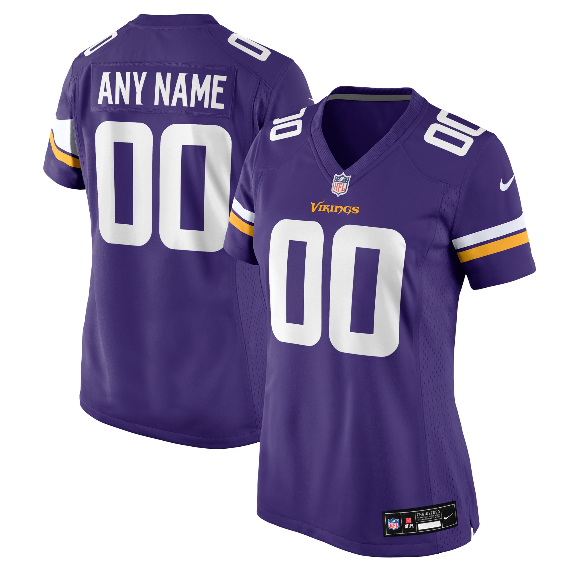 Women's Purple Minnesota Vikings Custom Game Jersey