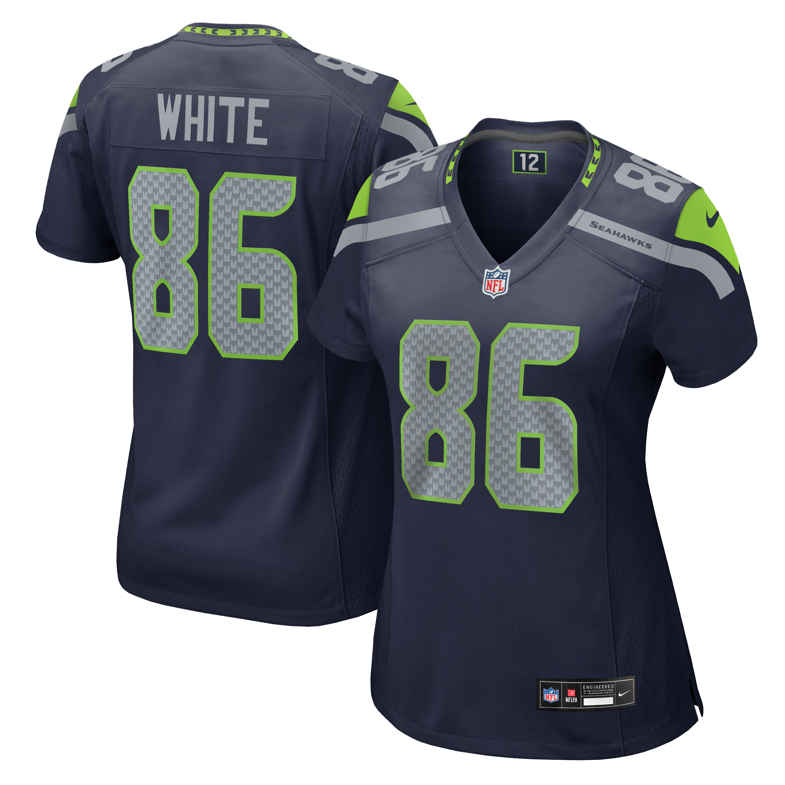Women's Seattle Seahawks Ricky White College Navy Team Game Jersey
