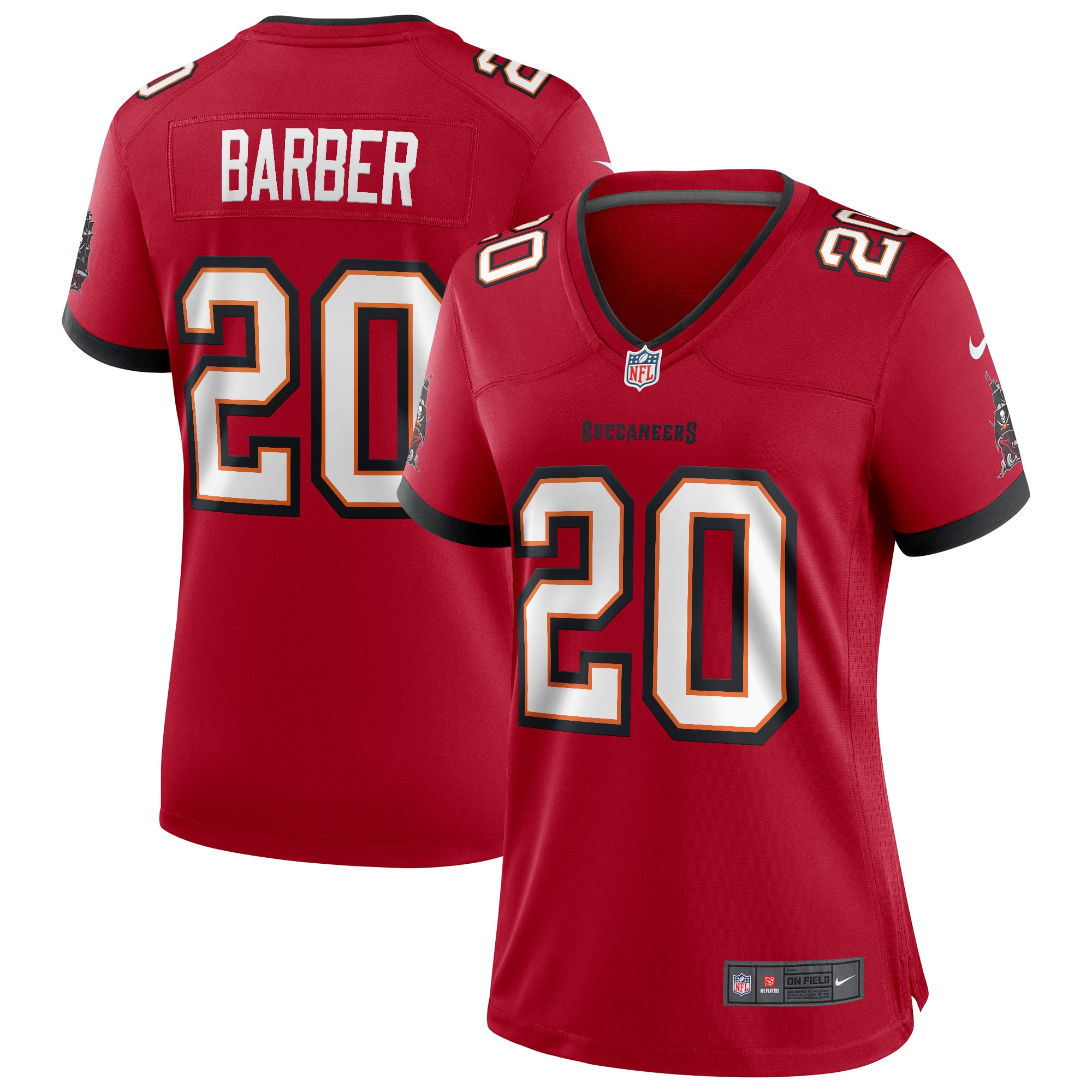 Women's Tampa Bay Buccaneers Ronde Barber Red Game Retired Player Jersey