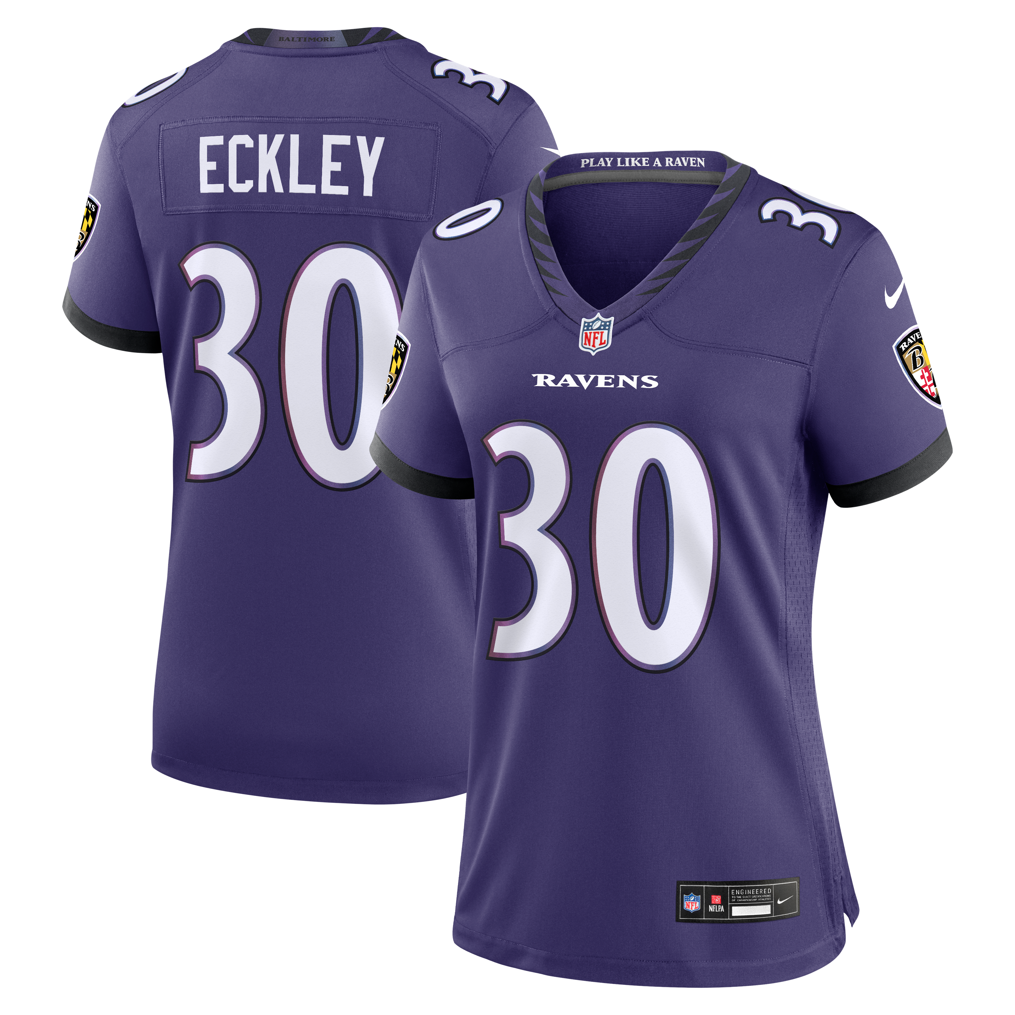 Women's Baltimore Ravens Ryan Eckley Purple Team Game Jersey
