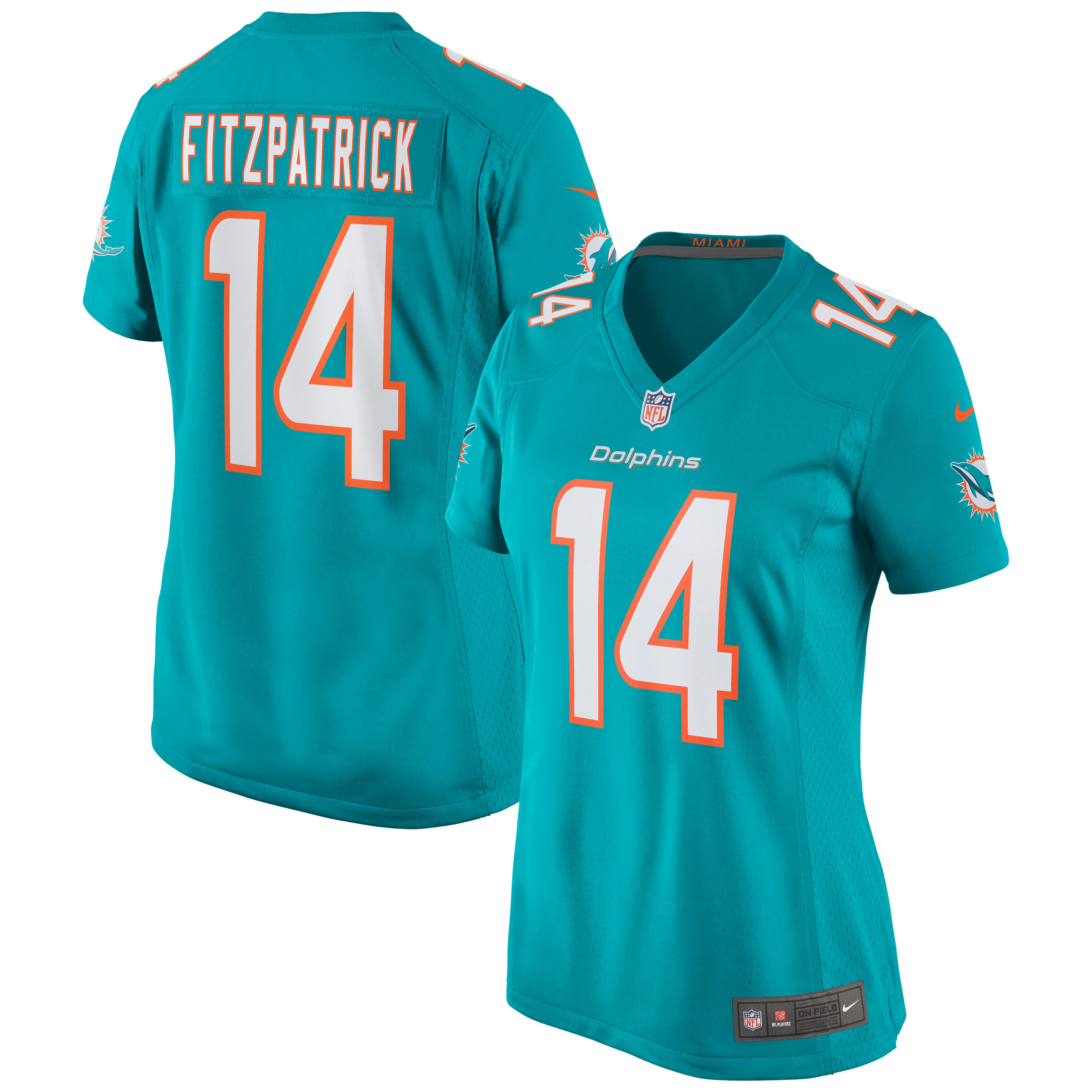 Women's Miami Dolphins Ryan Fitzpatrick Aqua Game Jersey