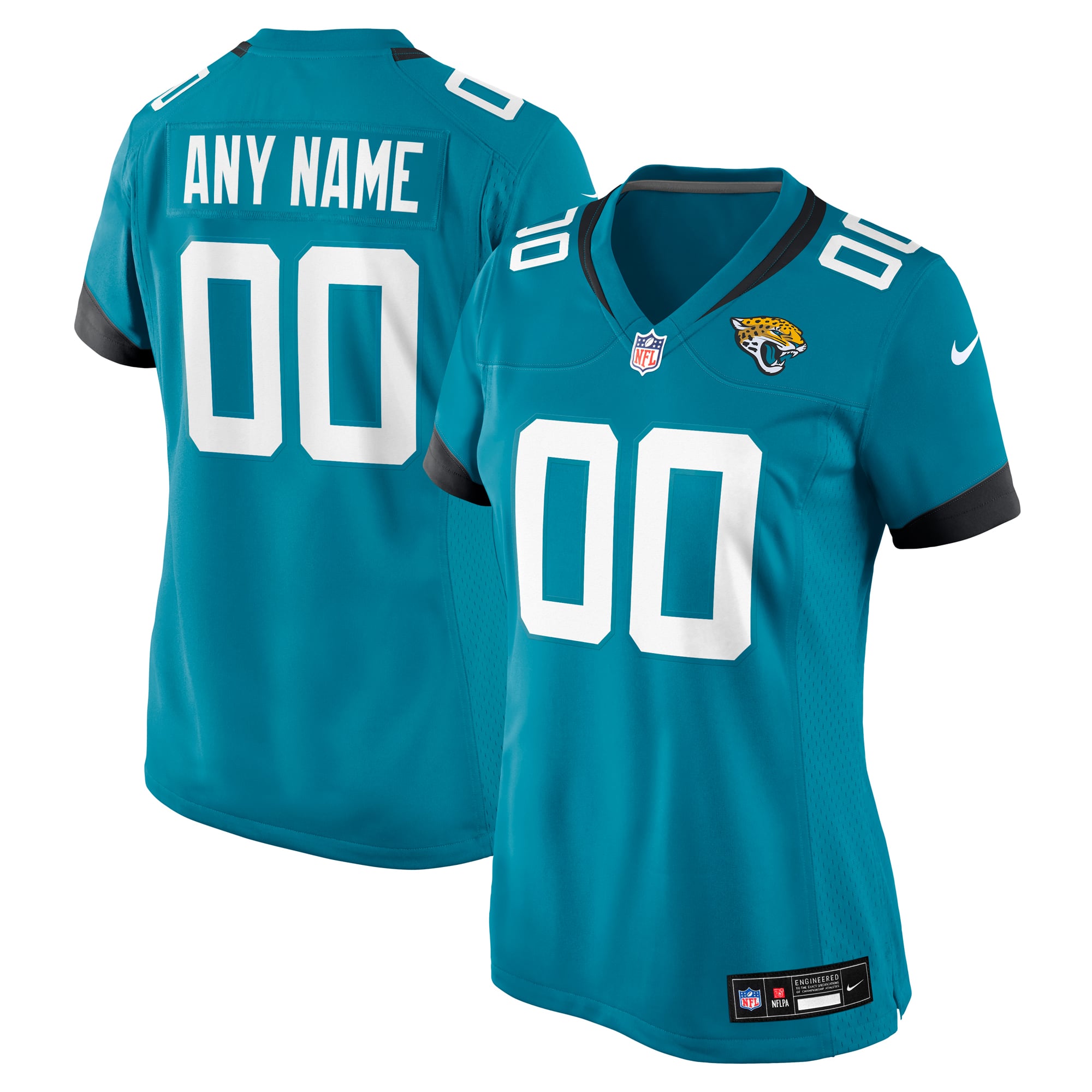 Women's Teal Jacksonville Jaguars Custom Team Jersey
