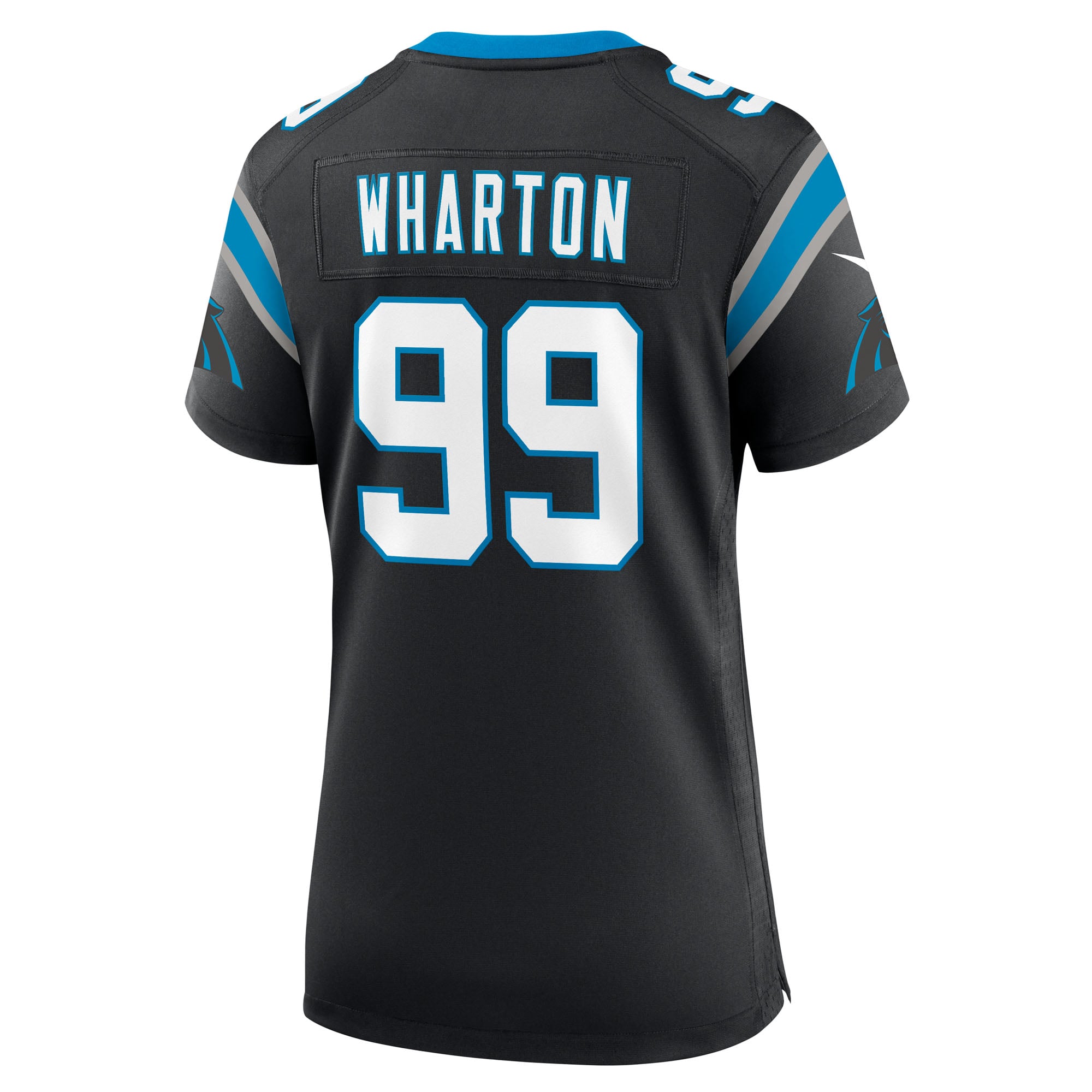 Women's Carolina Panthers Tershawn Wharton Black Team Game Jersey